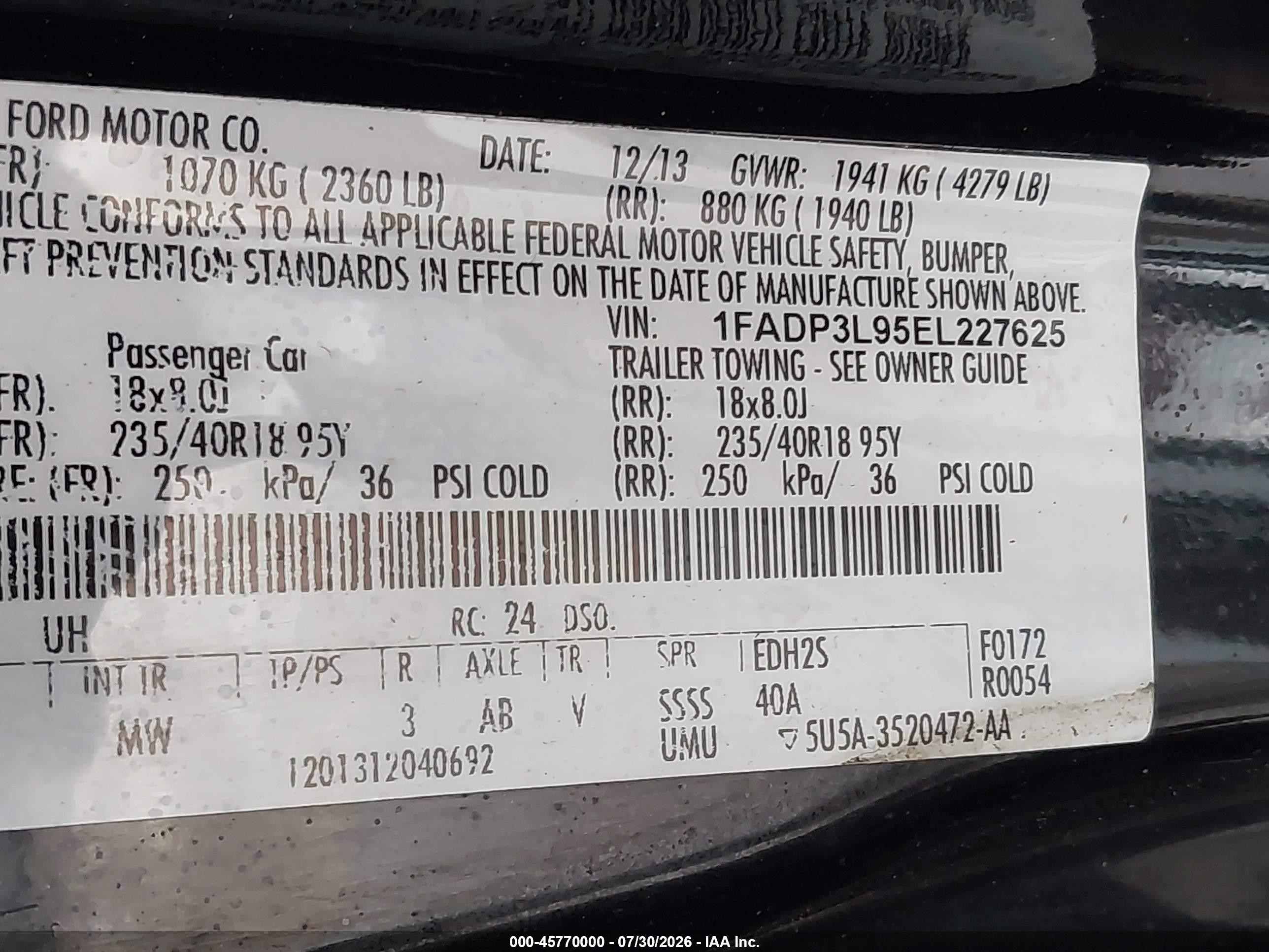 2014 Ford Focus St   Black vin: 1FADP3L95EL227625