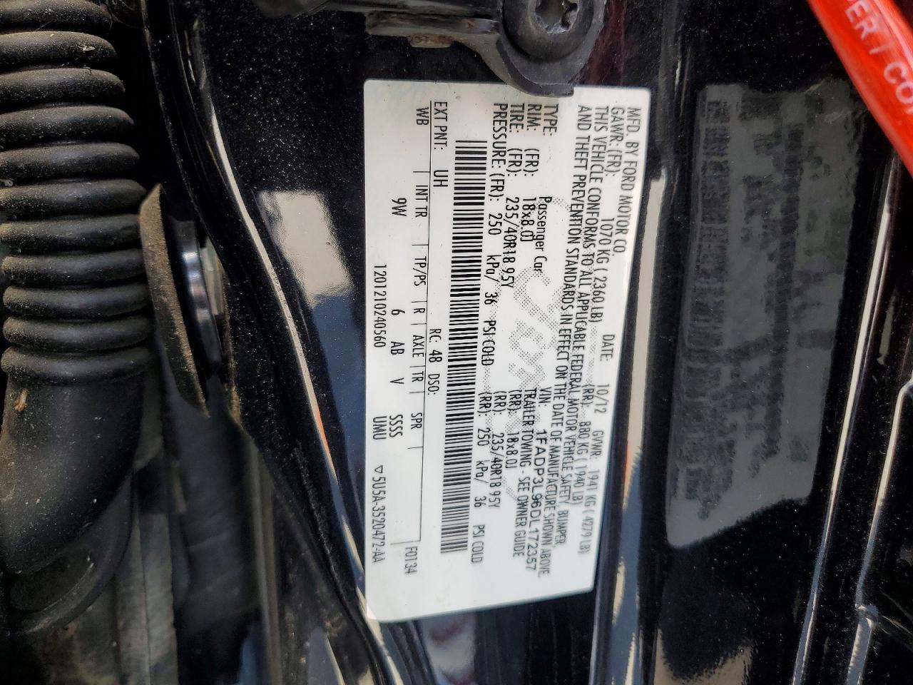 2013 Ford Focus St Black vin: 1FADP3L96DL172357