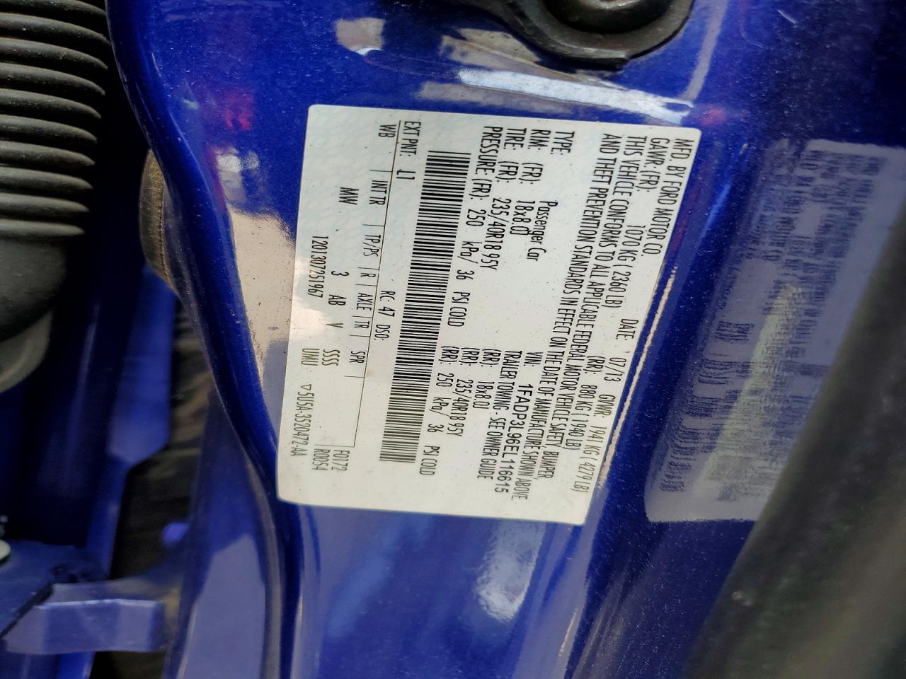 2014 Ford Focus St Blue vin: 1FADP3L96EL116615