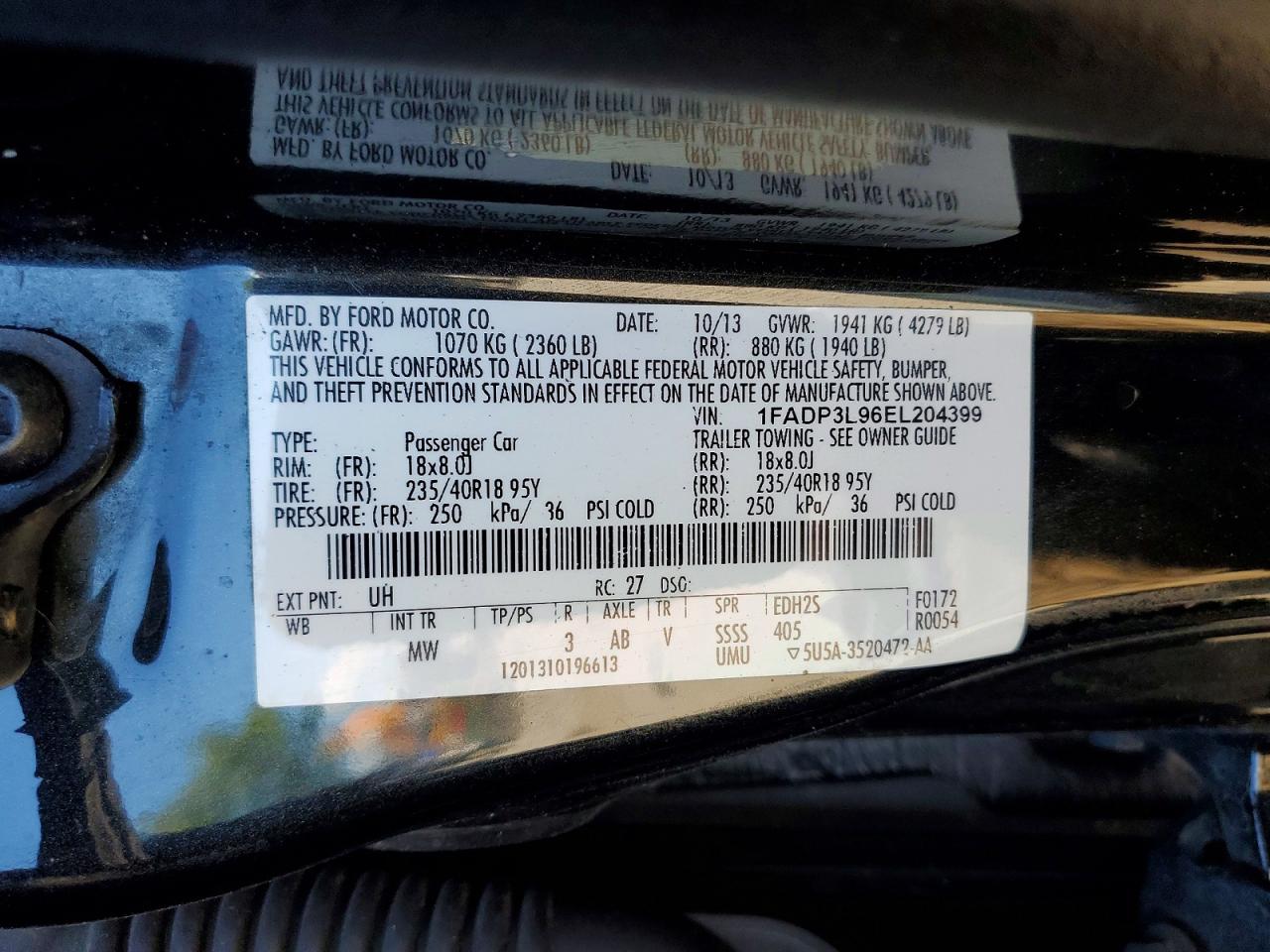 2014 Ford Focus St Black vin: 1FADP3L96EL204399