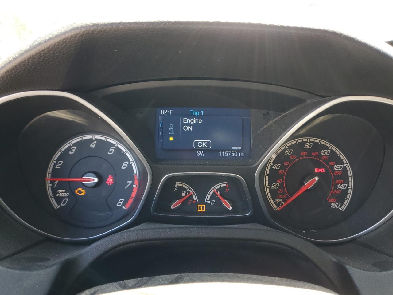 2014 Ford Focus St Black vin: 1FADP3L96EL204399 Damage: Warning Light - Engine, On, Unacceptable