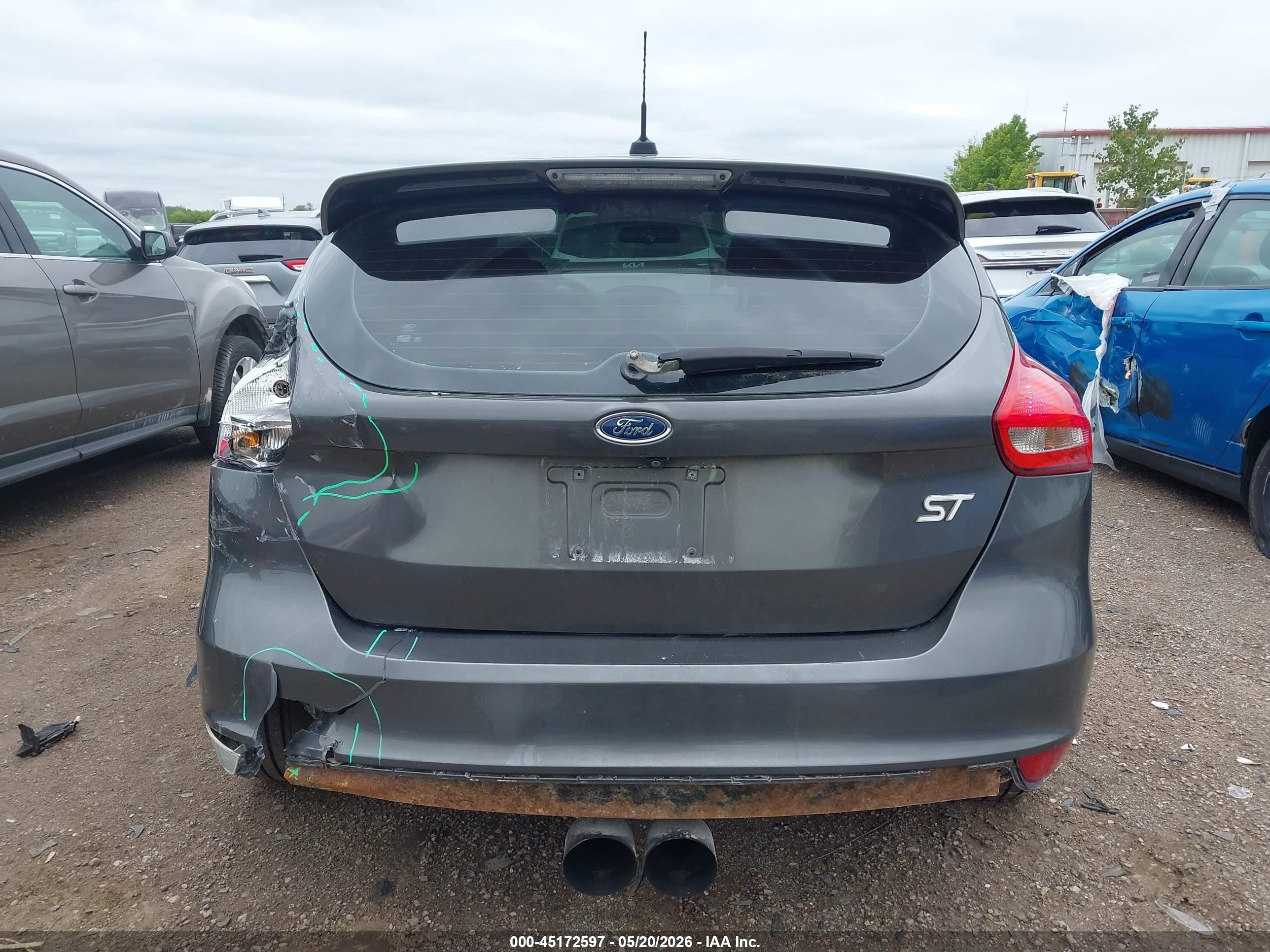 2015 Ford Focus St   Gray vin: 1FADP3L96FL387255