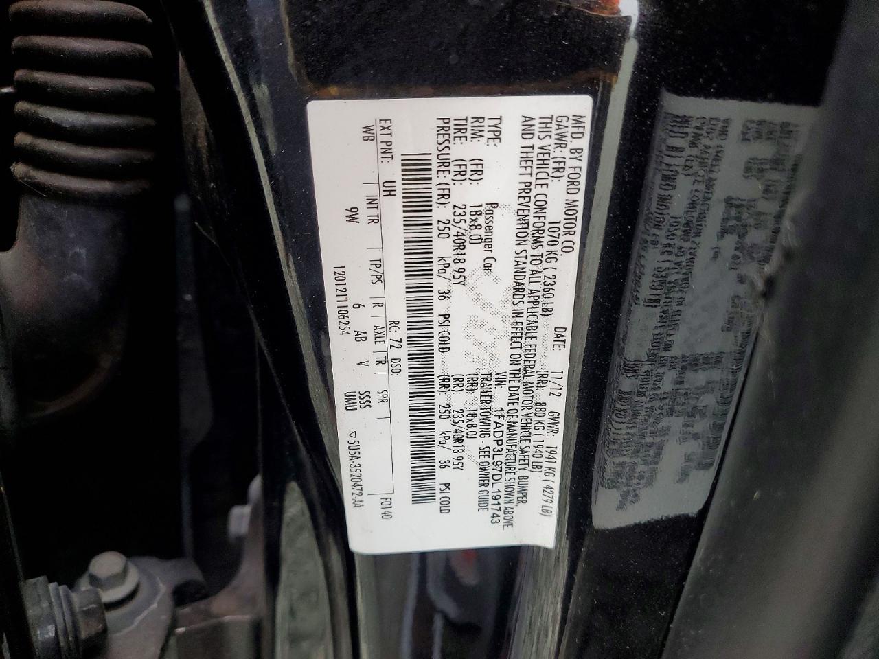 2013 Ford Focus St Black vin: 1FADP3L97DL191743