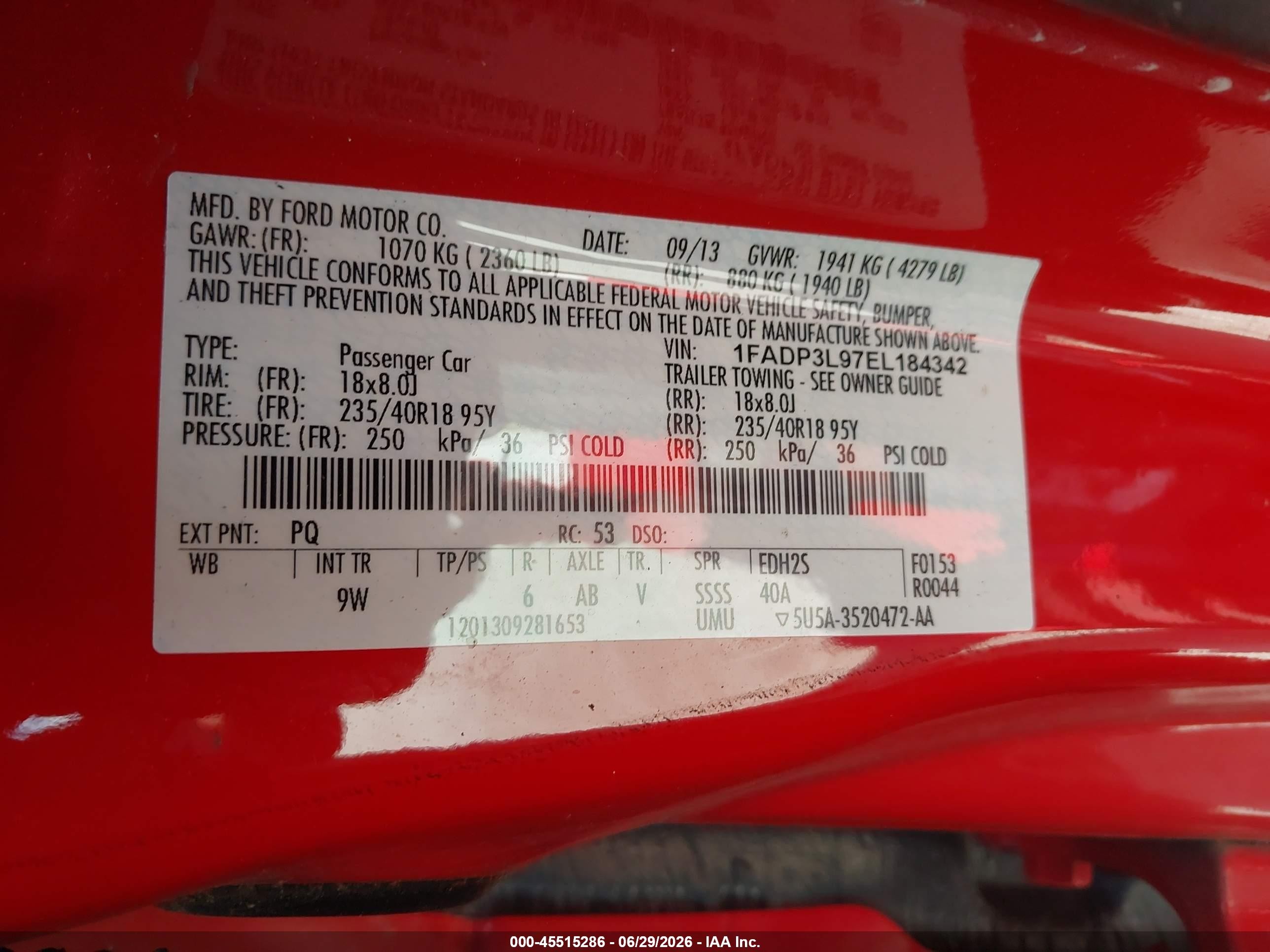 2014 Ford Focus St   Red vin: 1FADP3L97EL184342