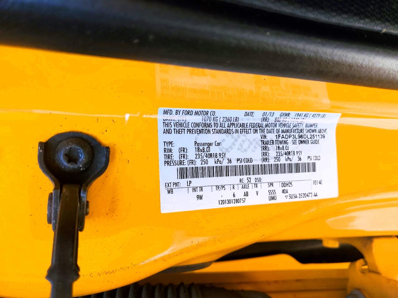 2013 Ford Focus St Orange vin: 1FADP3L98DL251139