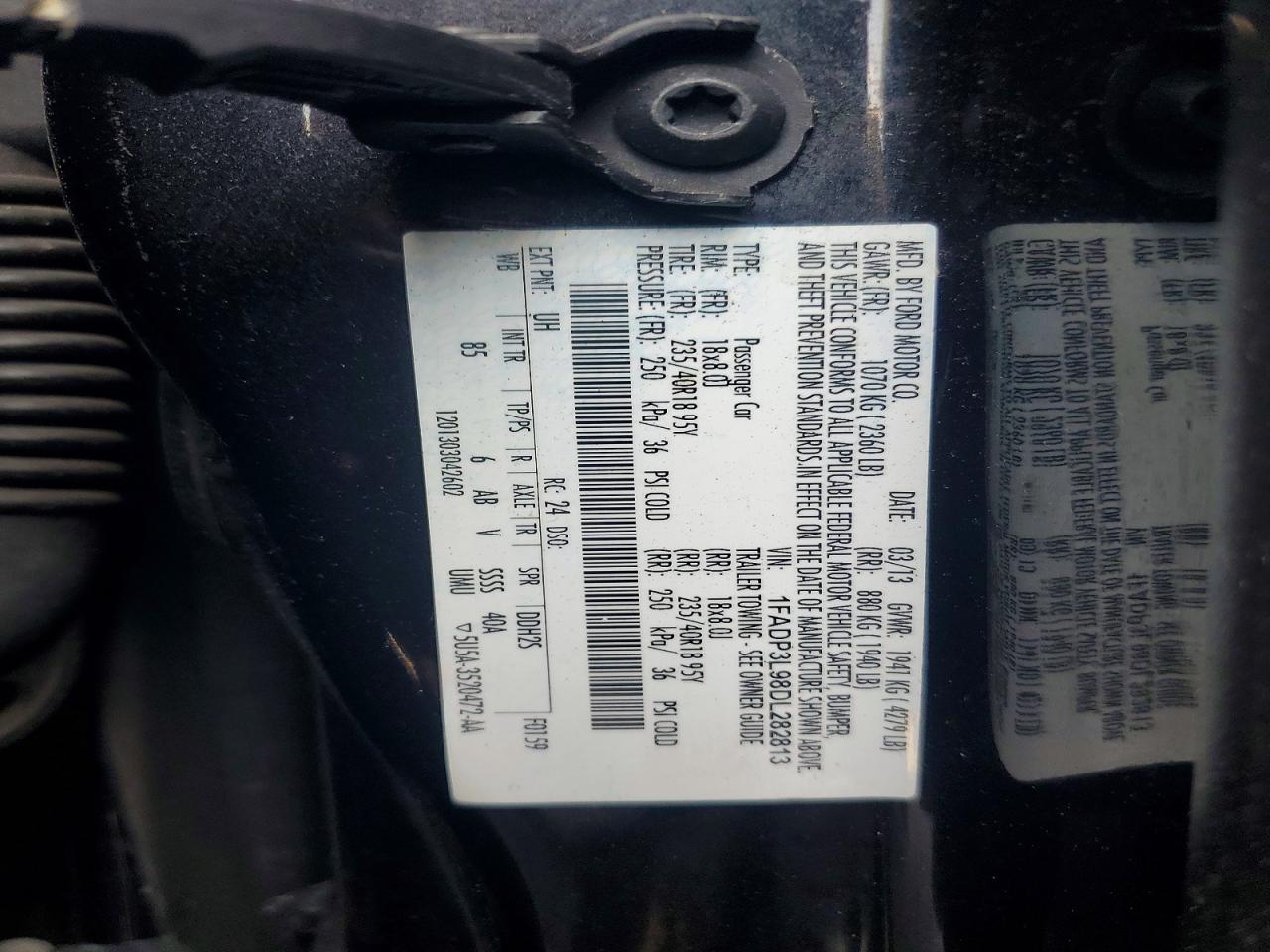 2013 Ford Focus St Черный vin: 1FADP3L98DL282813