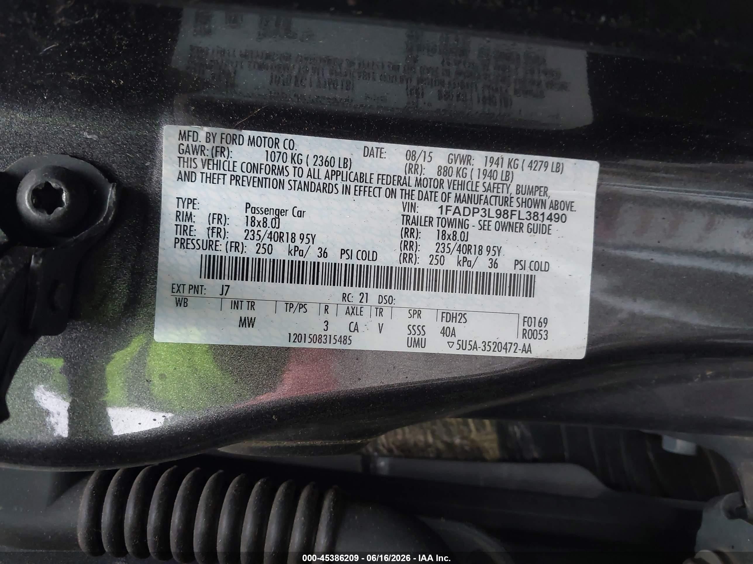 2015 Ford Focus St   Серый vin: 1FADP3L98FL381490