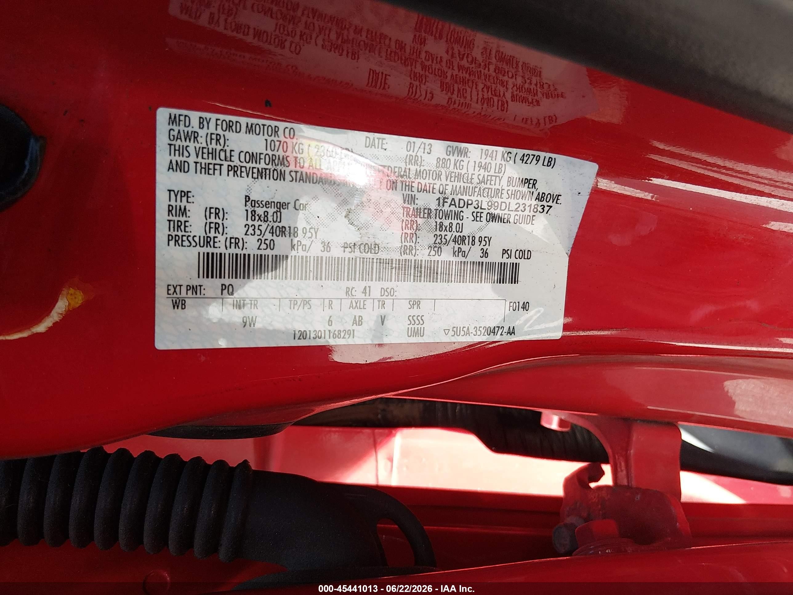 2013 Ford Focus St   Red vin: 1FADP3L99DL231837