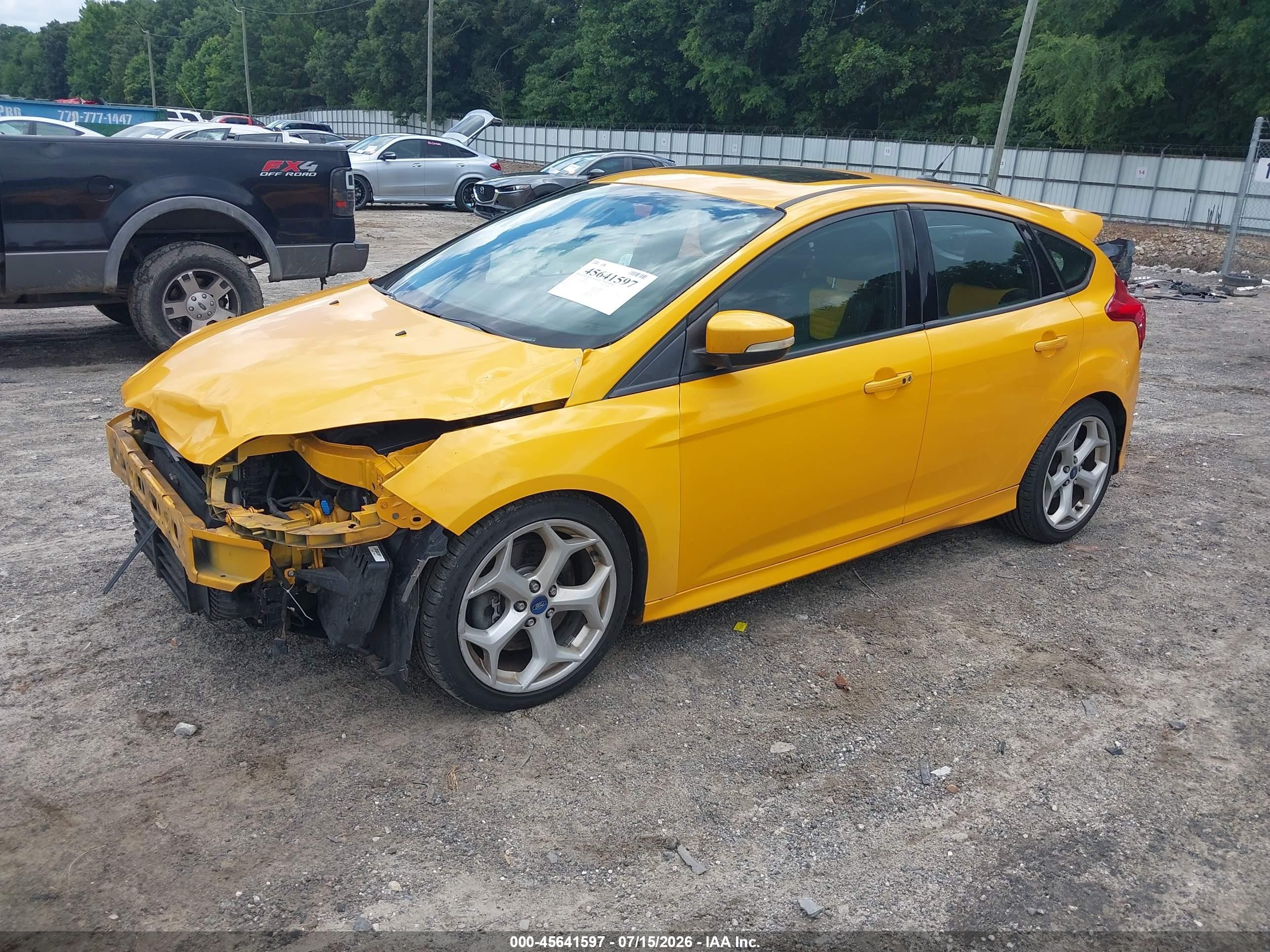 2013 Ford Focus St Yellow vin: 1FADP3L99DL364338