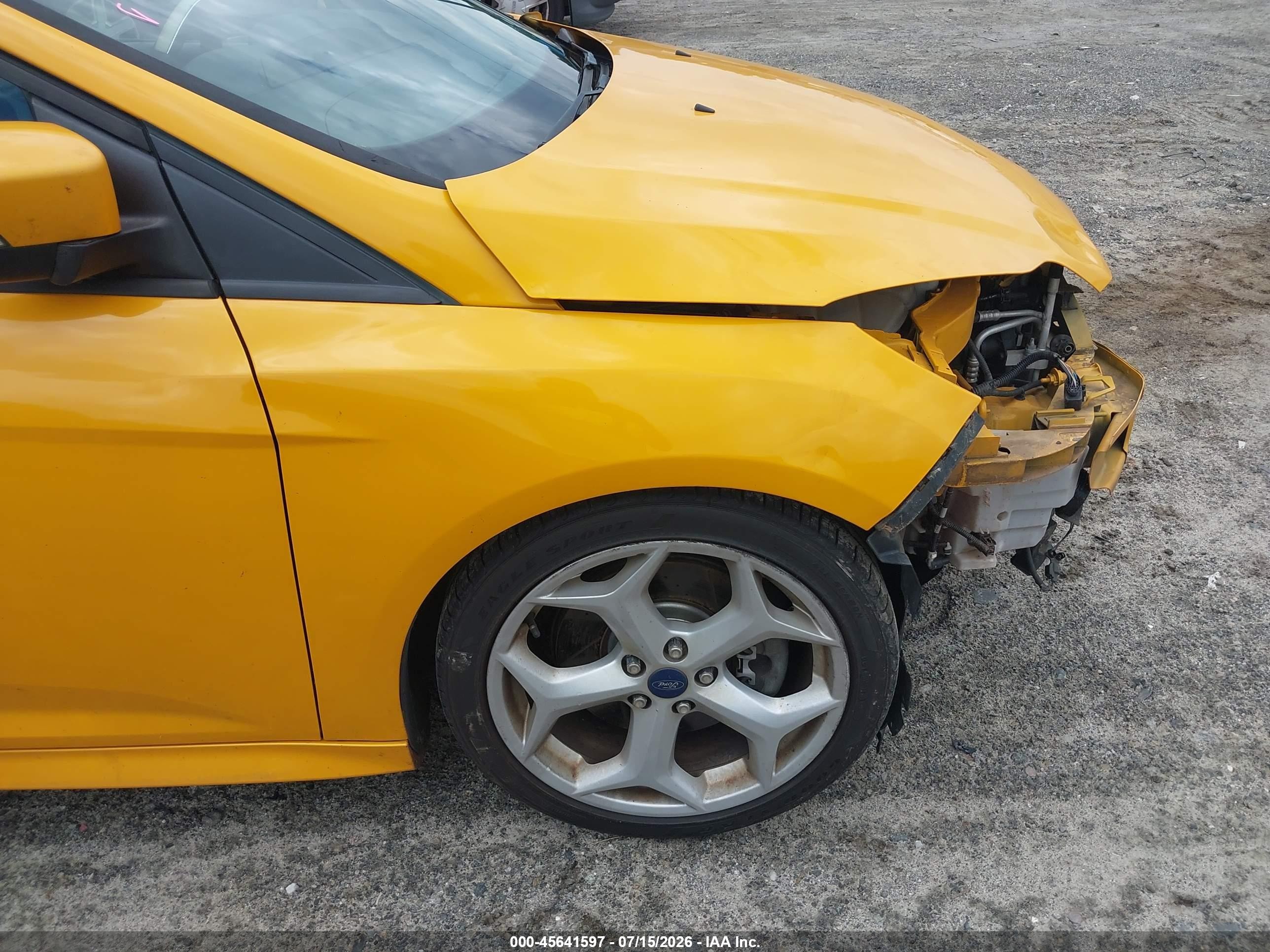 2013 Ford Focus St Yellow vin: 1FADP3L99DL364338