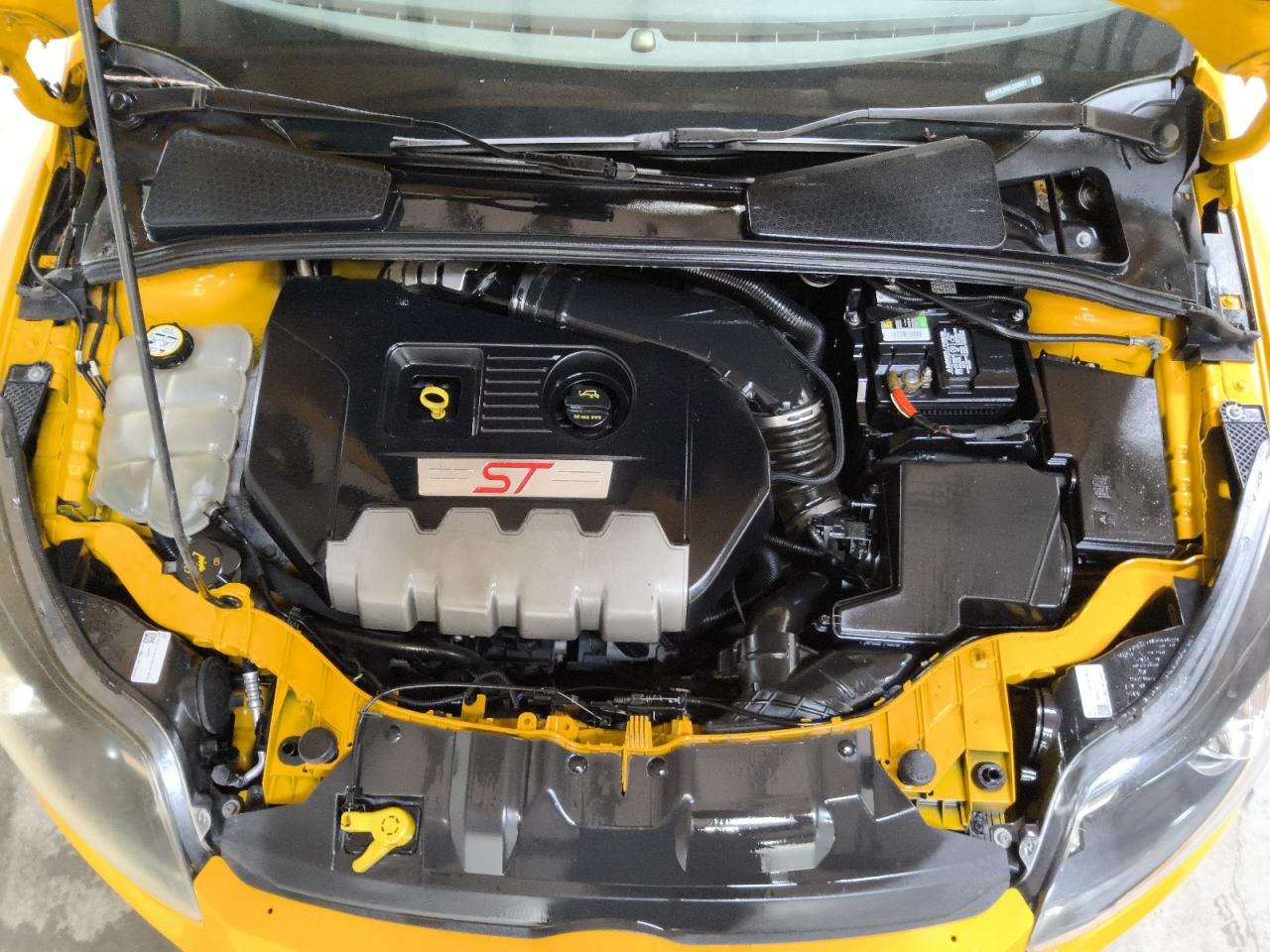 2014 Ford Focus St Yellow vin: 1FADP3L99EL345631 Damage: Fluid Level Coolant, Low Fluid, Unacceptable