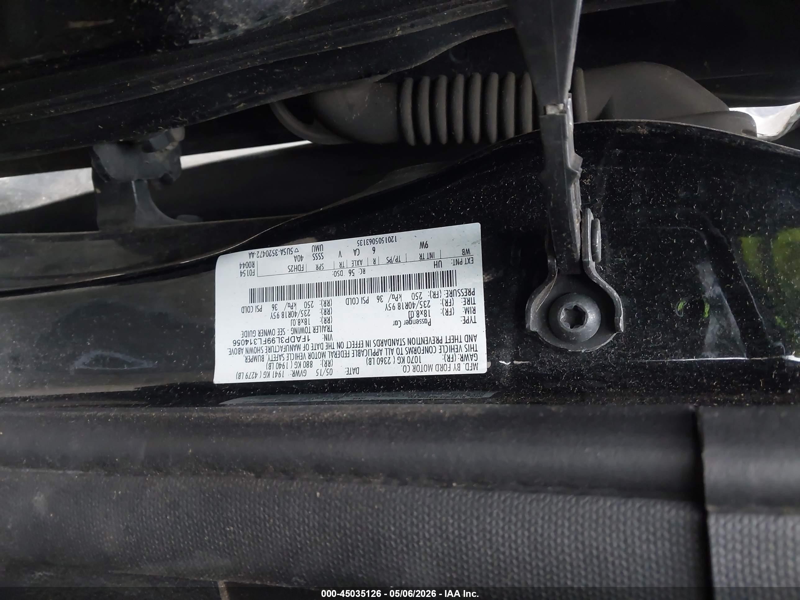 2015 Ford Focus St Черный vin: 1FADP3L99FL314056