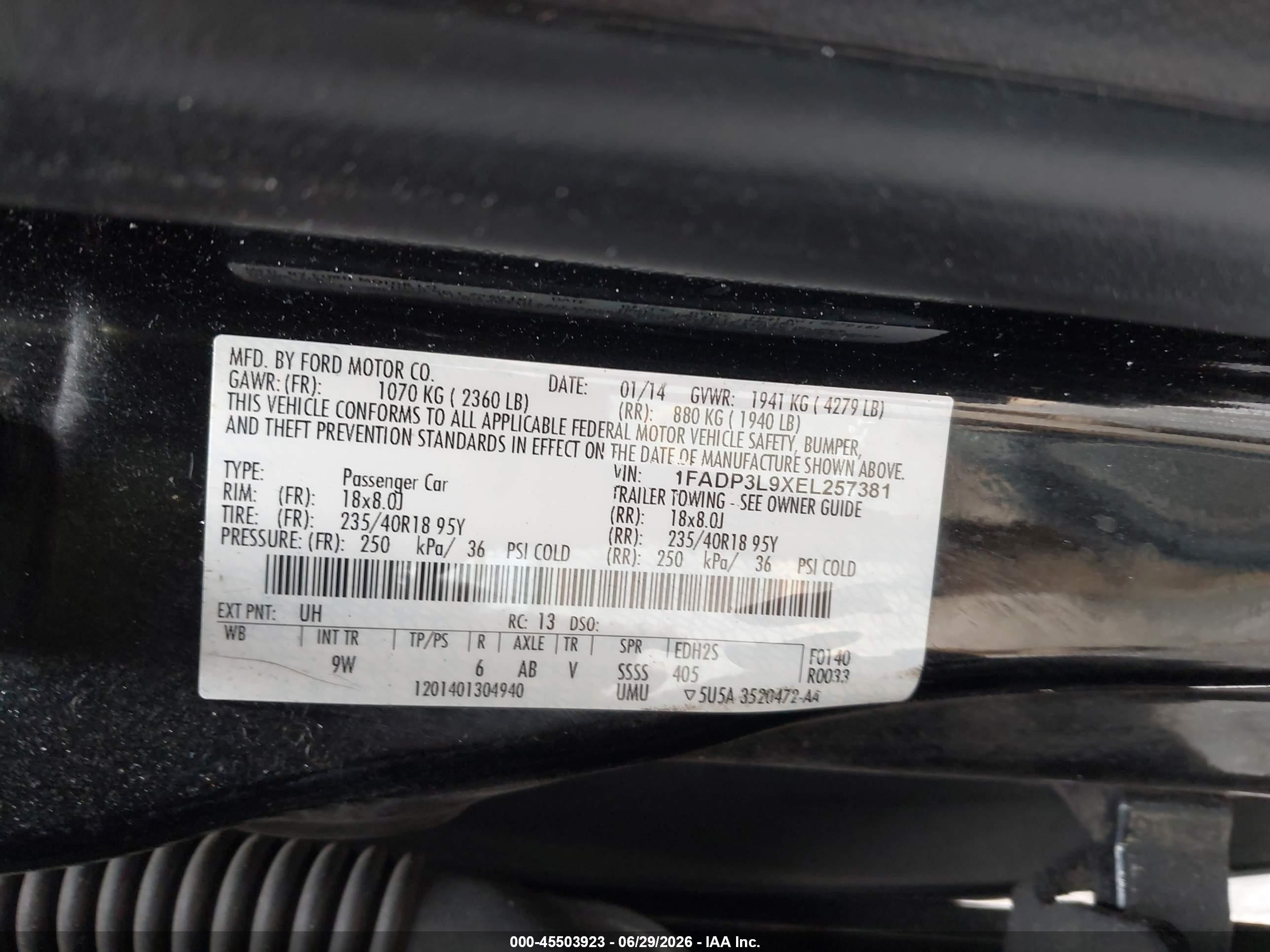 2014 Ford Focus St   Черный vin: 1FADP3L9XEL257381