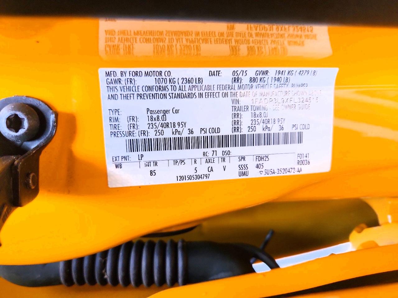 2015 Ford Focus St Yellow vin: 1FADP3L9XFL324515
