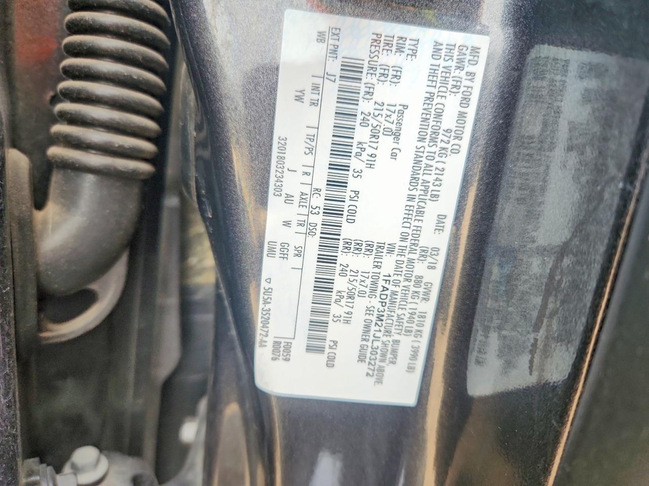 2018 Ford Focus Sel Charcoal vin: 1FADP3M21JL303272