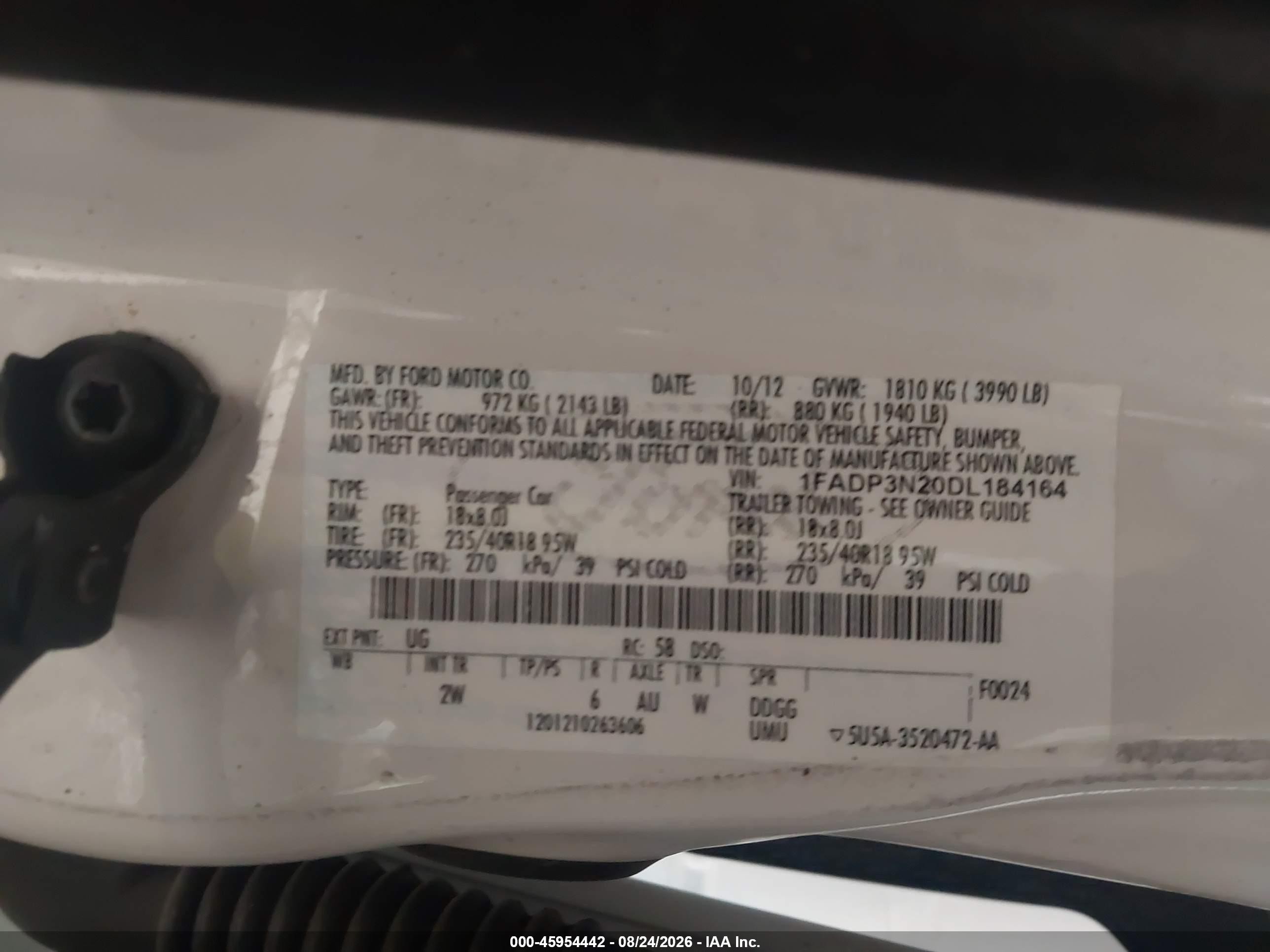 2013 Ford Focus Titanium Белый vin: 1FADP3N20DL184164