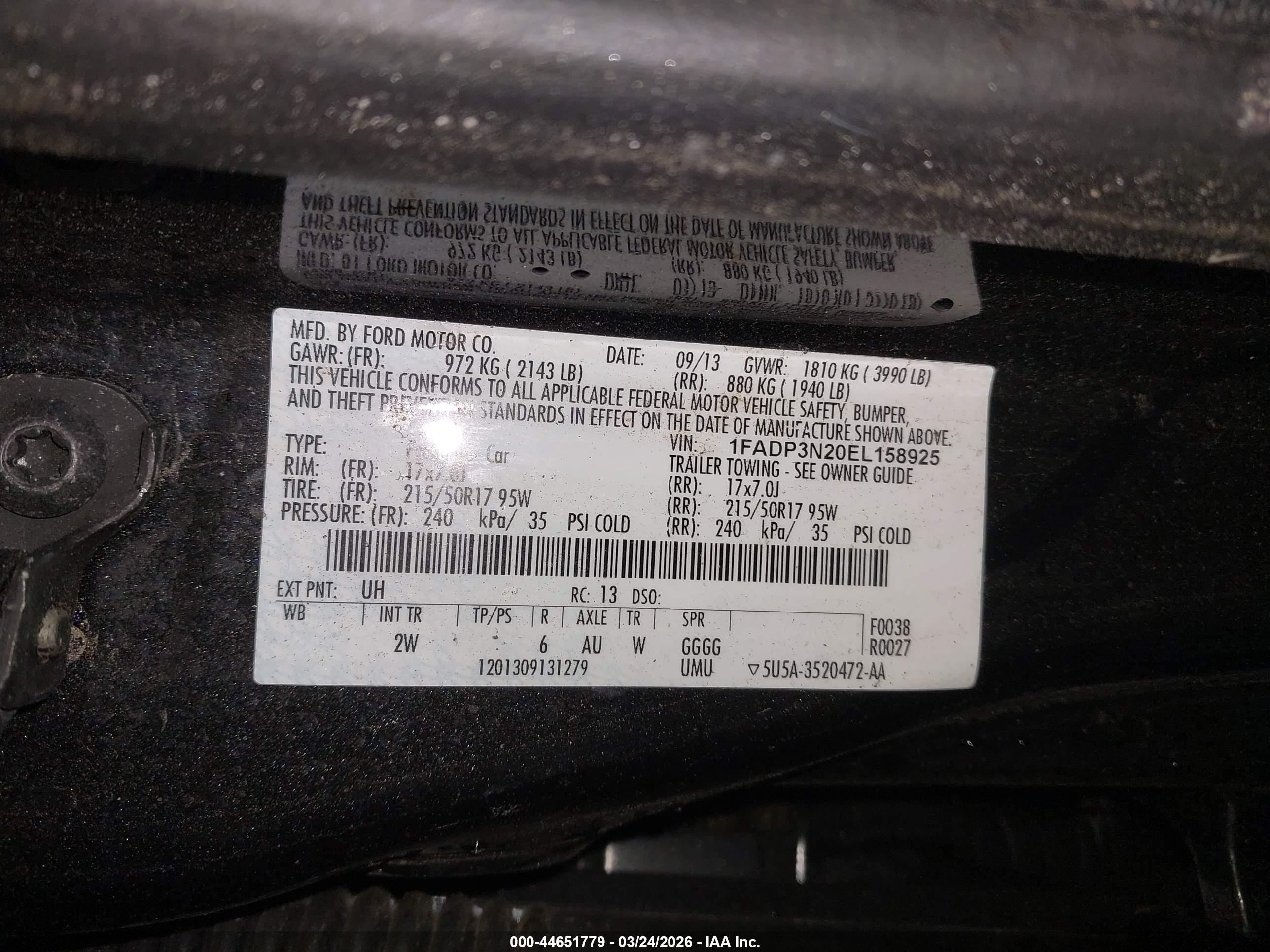 2014 Ford Focus Titanium Black vin: 1FADP3N20EL158925