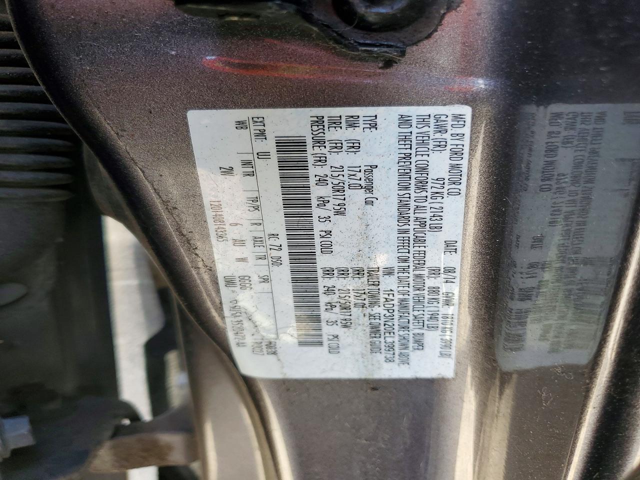 2014 Ford Focus Titanium Gray vin: 1FADP3N20EL399738