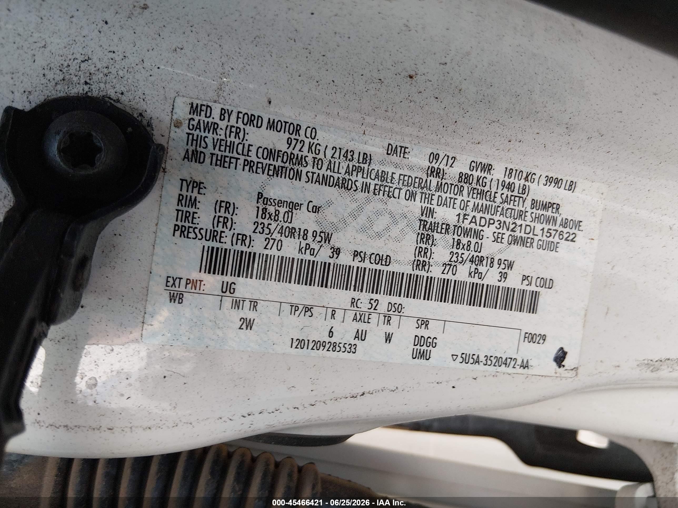 2013 Ford Focus Titanium White vin: 1FADP3N21DL157622
