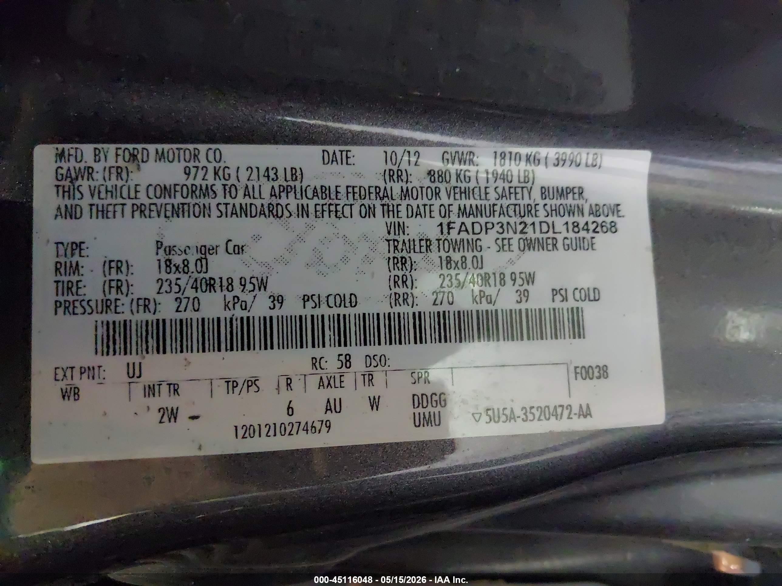 2013 Ford Focus Titanium Gray vin: 1FADP3N21DL184268
