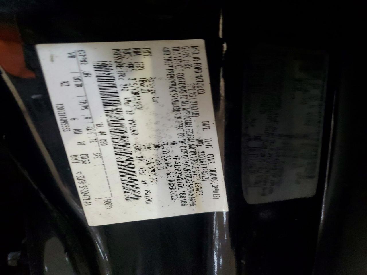 2013 Ford Focus Titanium Black vin: 1FADP3N21DL188188