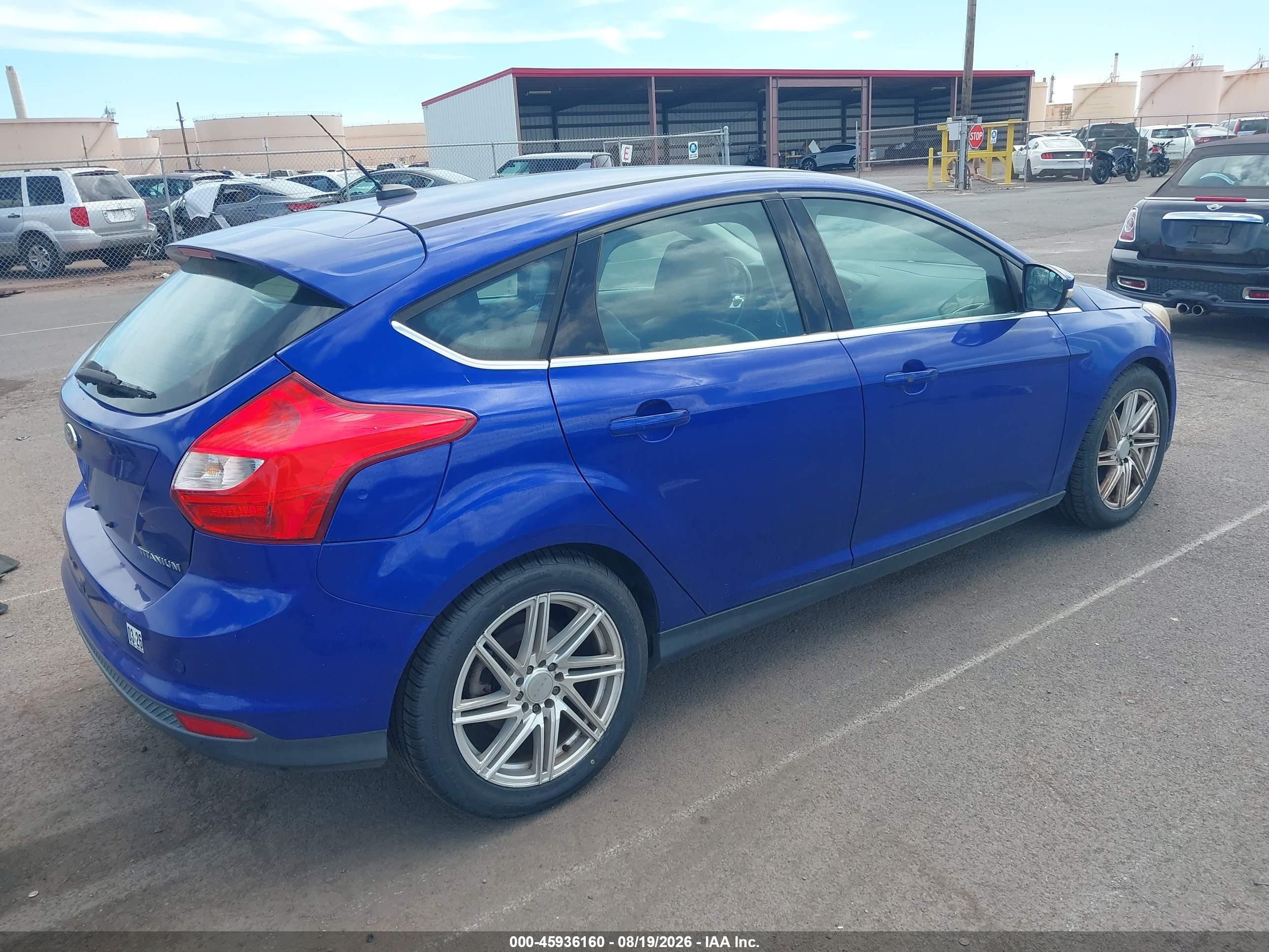 2014 Ford Focus Titanium Синий vin: 1FADP3N21EL123942