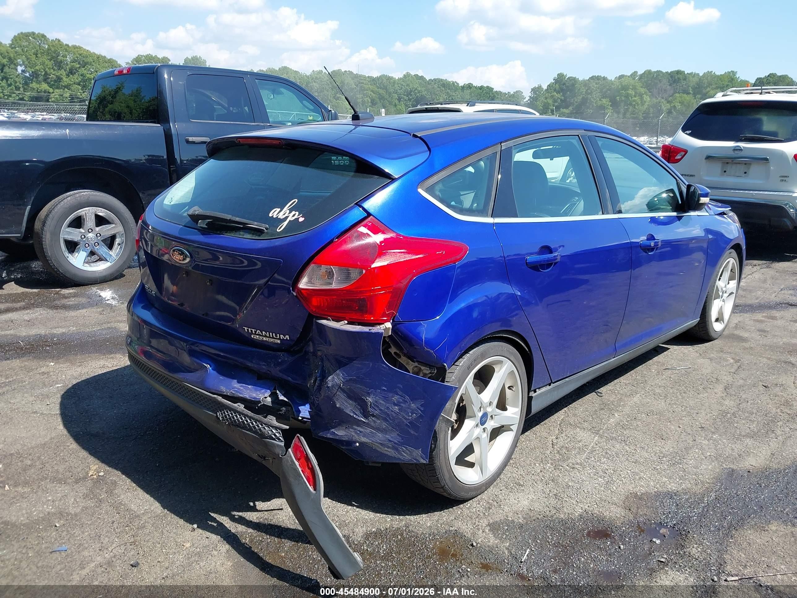 2014 Ford Focus Titanium Синий vin: 1FADP3N21EL345249