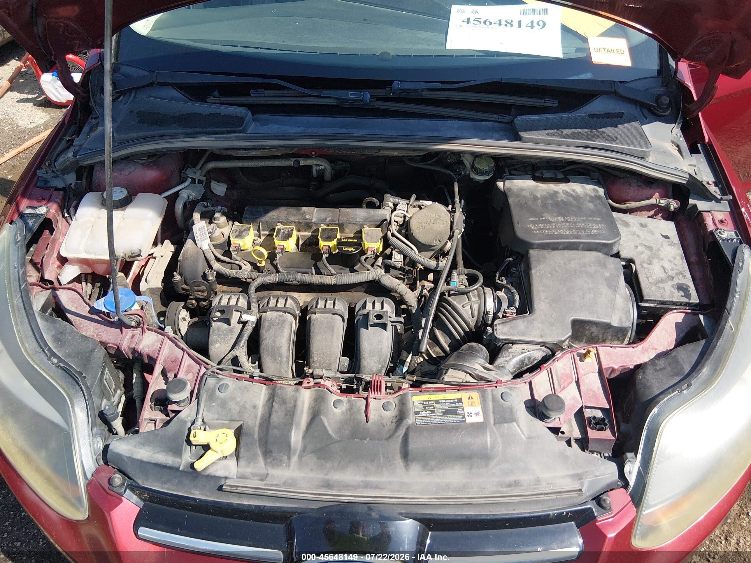 2013 Ford Focus Titanium Red vin: 1FADP3N22DL254621