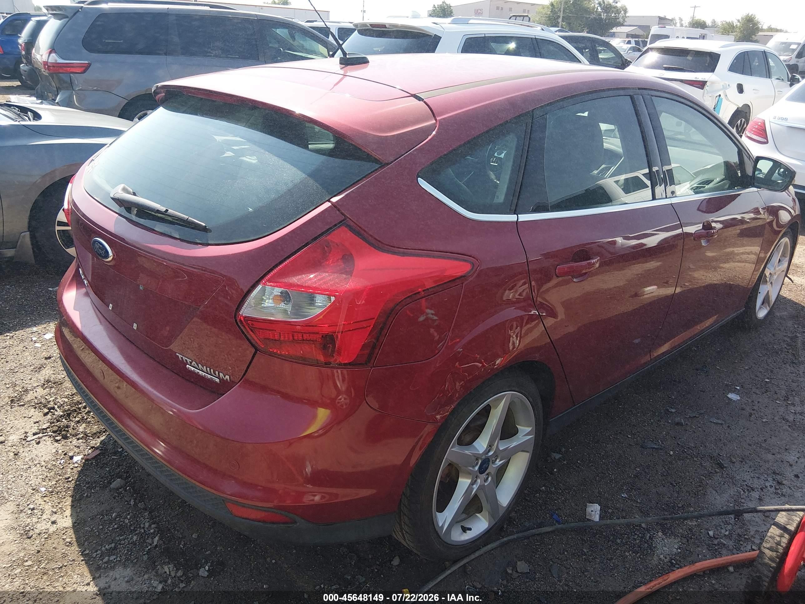 2013 Ford Focus Titanium Red vin: 1FADP3N22DL254621