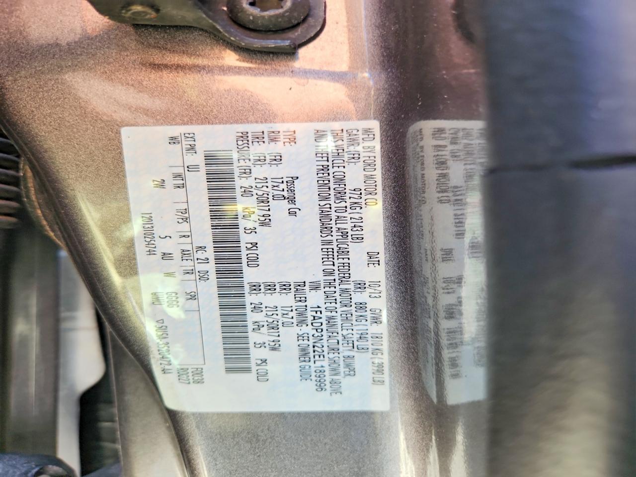 2014 Ford Focus Titanium Gray vin: 1FADP3N22EL189996