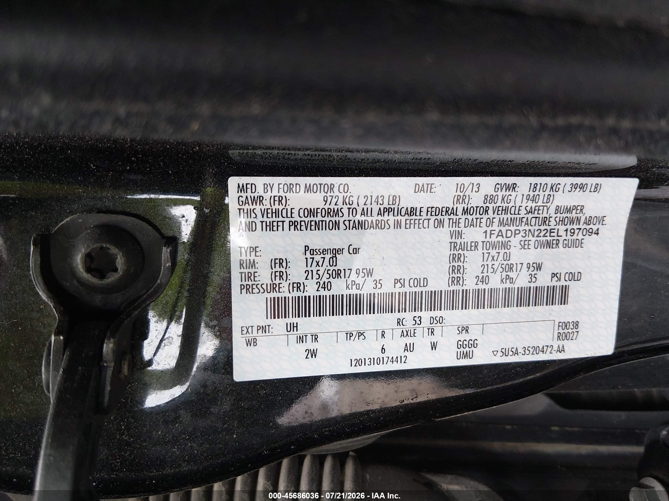 2014 Ford Focus Titanium Black vin: 1FADP3N22EL197094