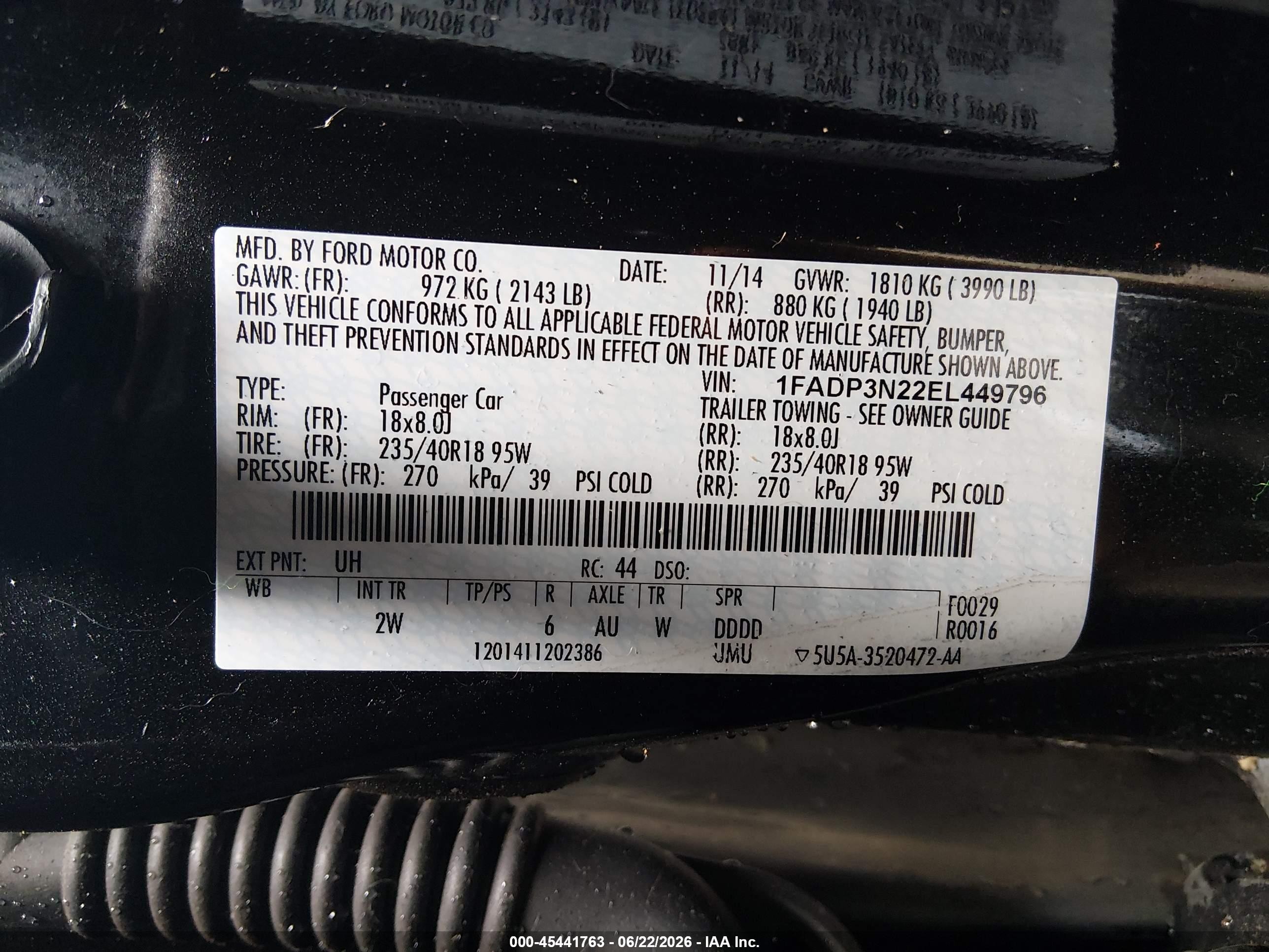 2014 Ford Focus Titanium Black vin: 1FADP3N22EL449796