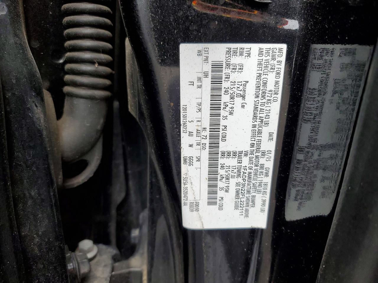 2015 Ford Focus Titanium Black vin: 1FADP3N22FL222111