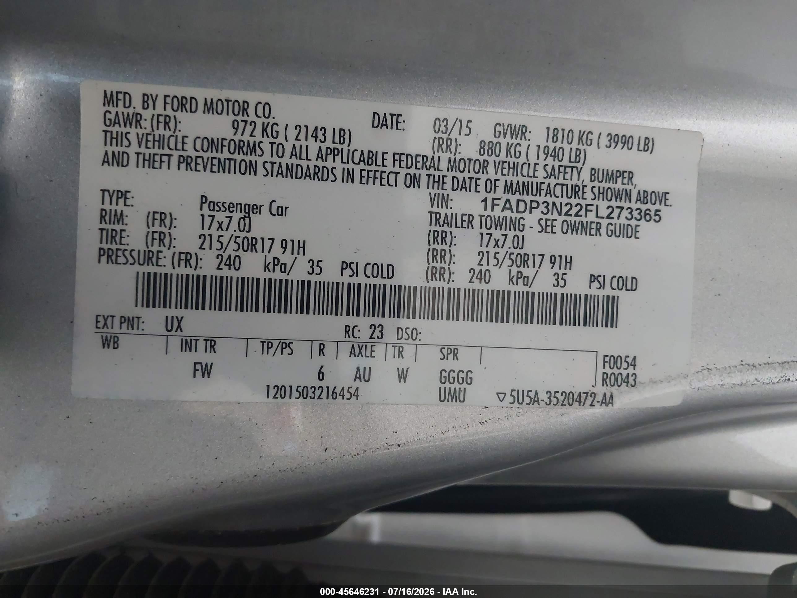 2015 Ford Focus Titanium Silver vin: 1FADP3N22FL273365