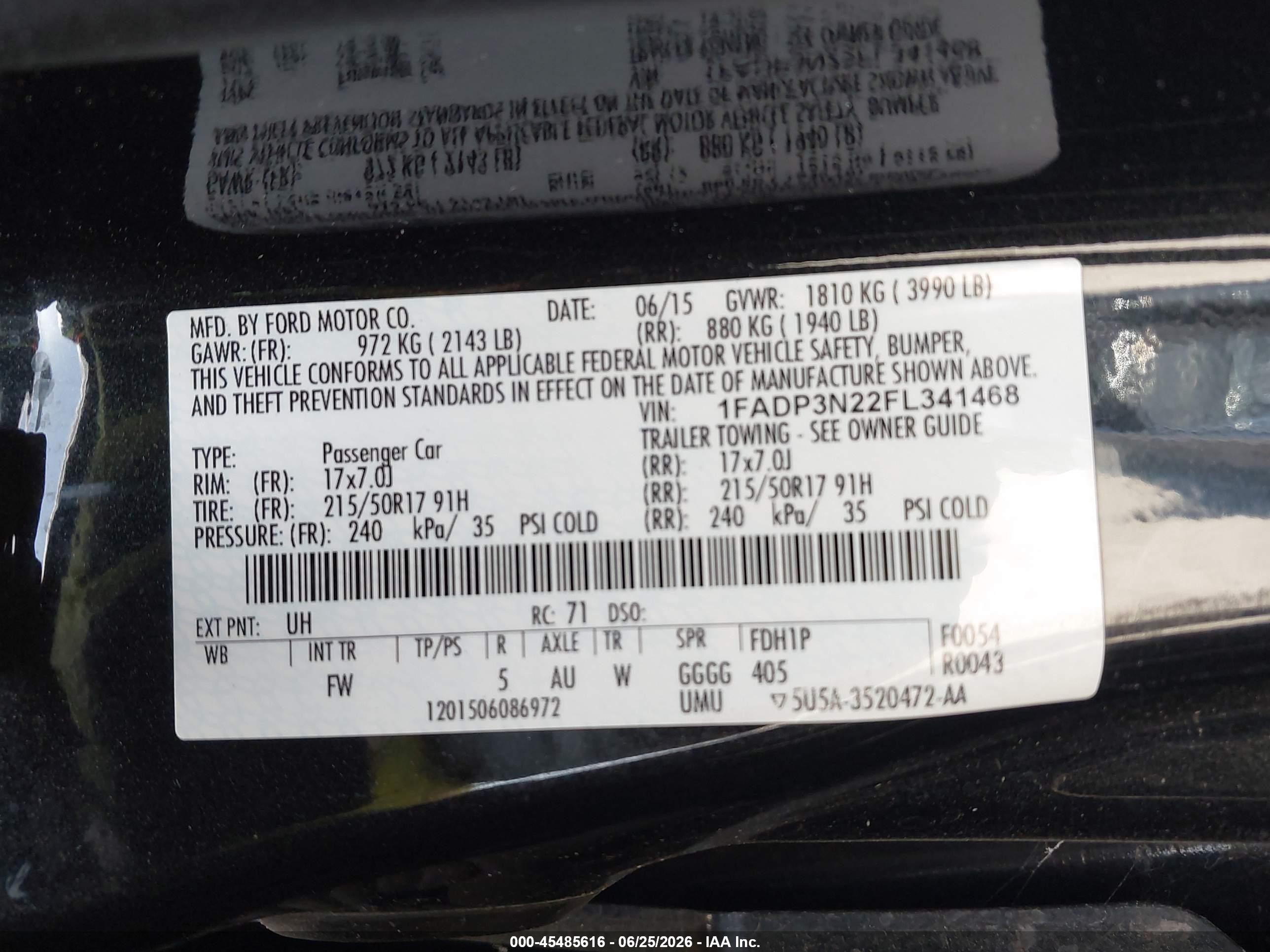 2015 Ford Focus Titanium Black vin: 1FADP3N22FL341468