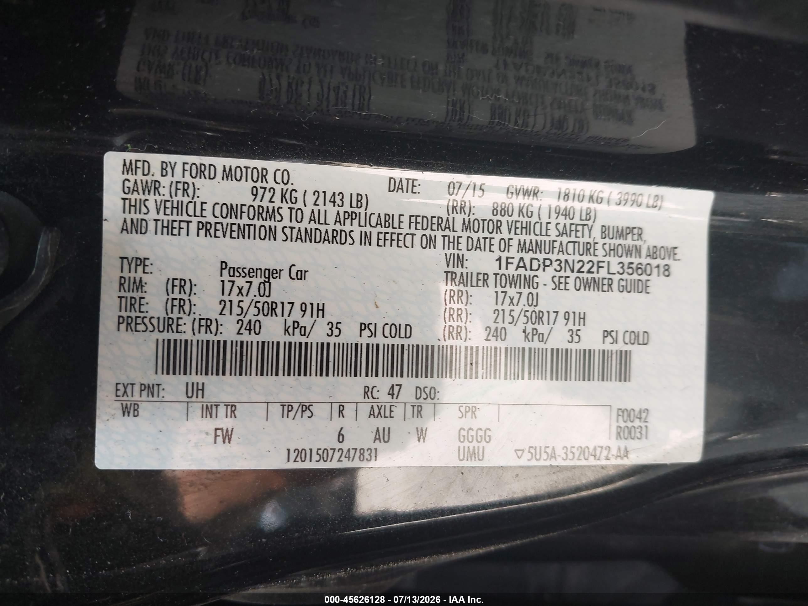 2015 Ford Focus Titanium Black vin: 1FADP3N22FL356018
