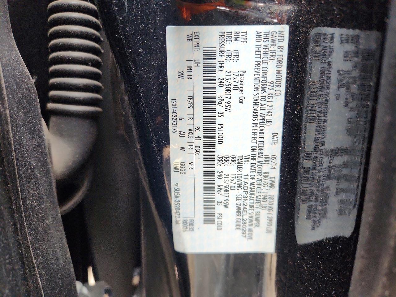 2014 Ford Focus Titanium Черный vin: 1FADP3N24EL280297