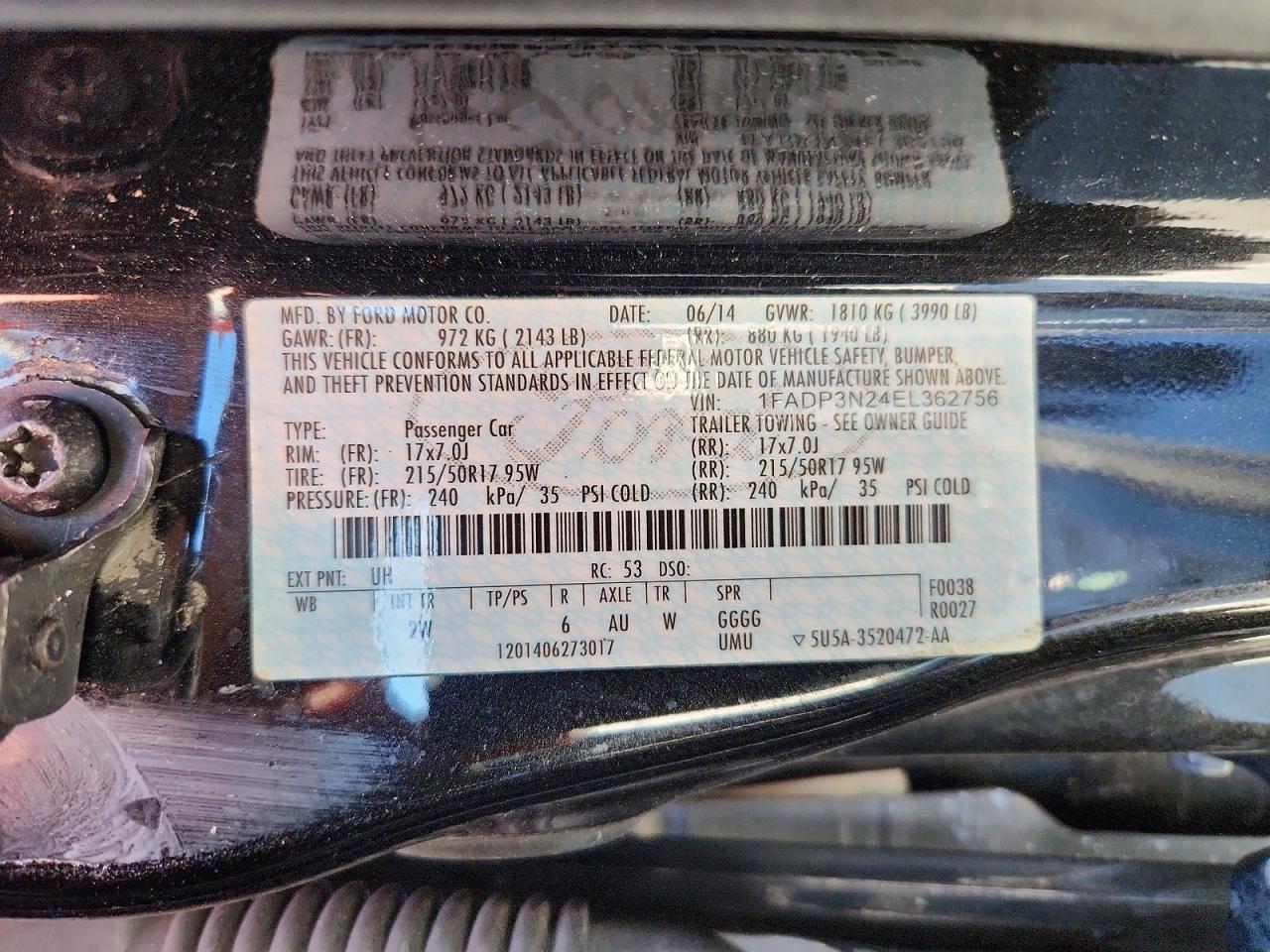 2014 Ford Focus Titanium Black vin: 1FADP3N24EL362756
