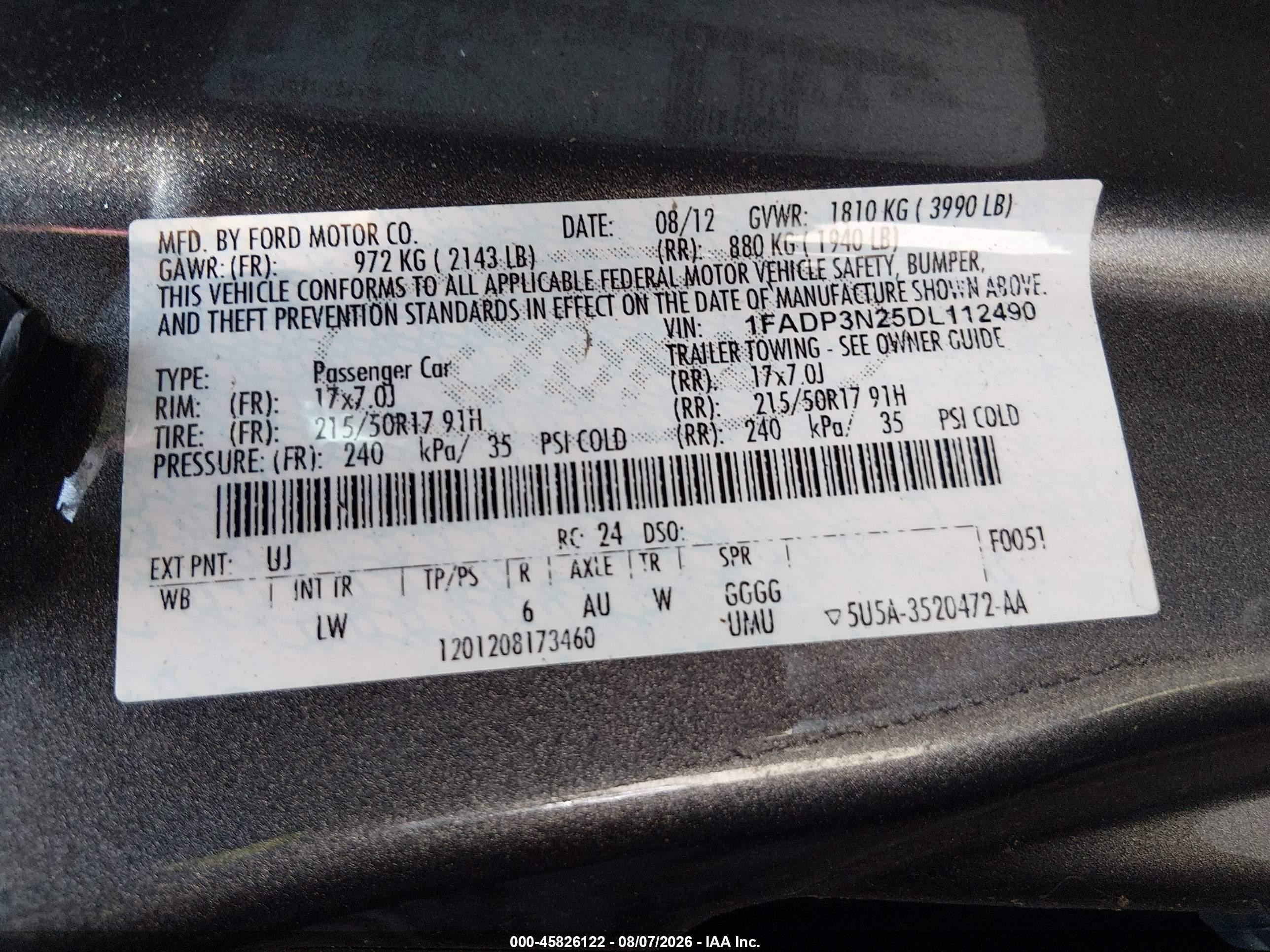 2013 Ford Focus Titanium Серый vin: 1FADP3N25DL112490