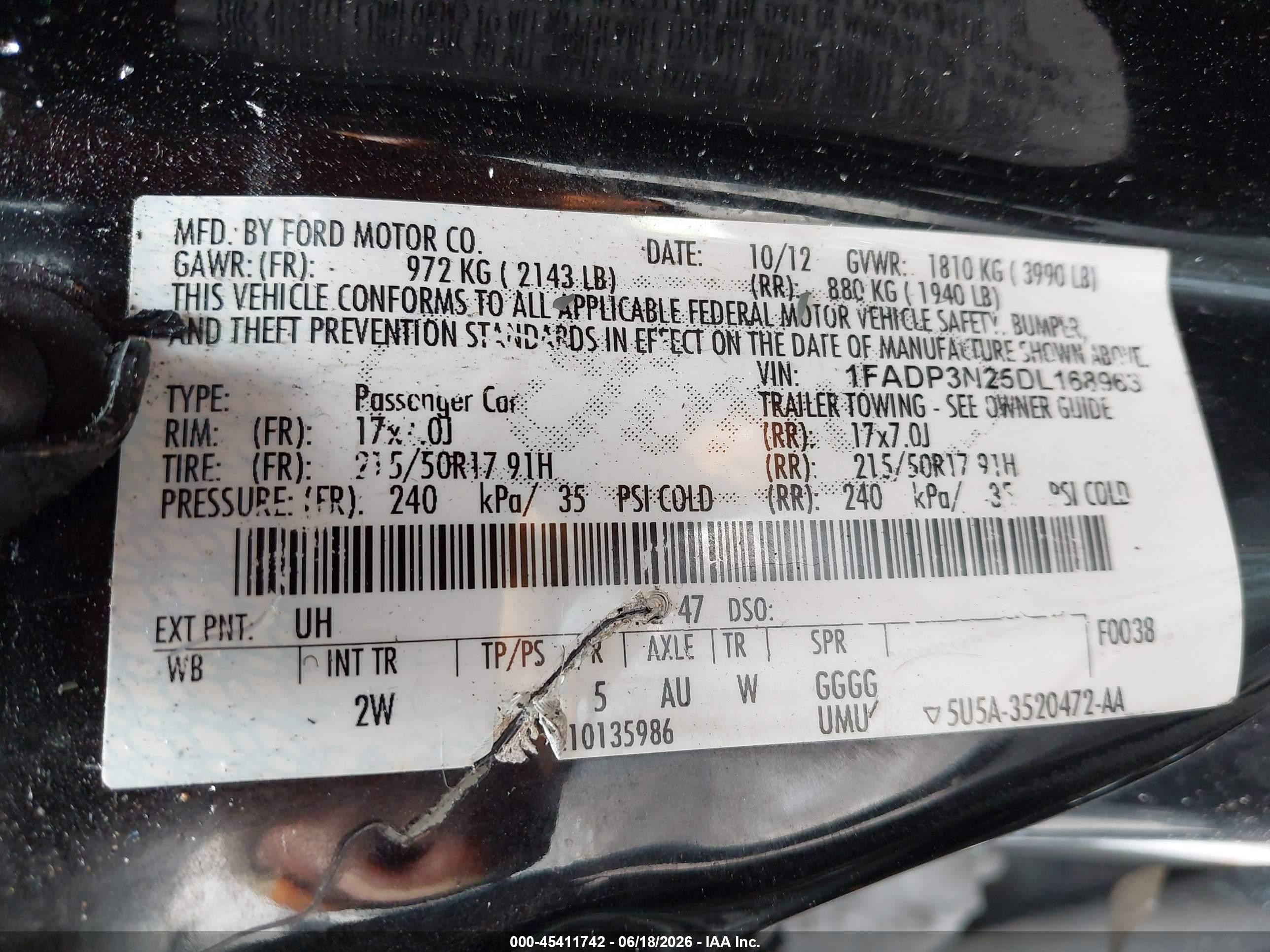 2013 Ford Focus Titanium Black vin: 1FADP3N25DL168963