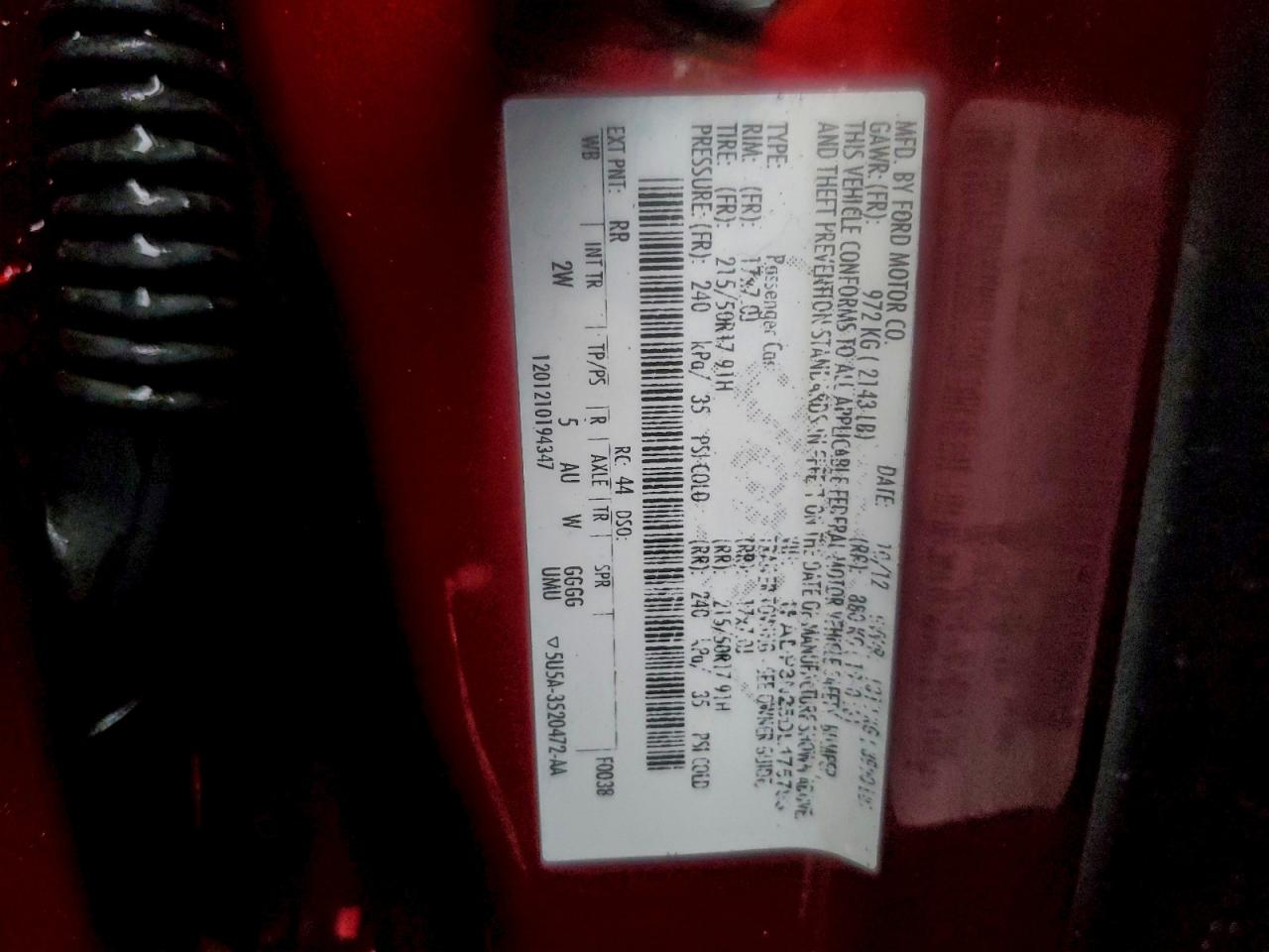 2013 Ford Focus Titanium Red vin: 1FADP3N25DL175783