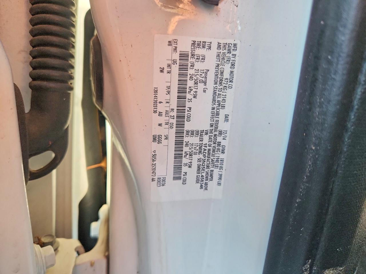 2014 Ford Focus Titanium White vin: 1FADP3N25EL458346