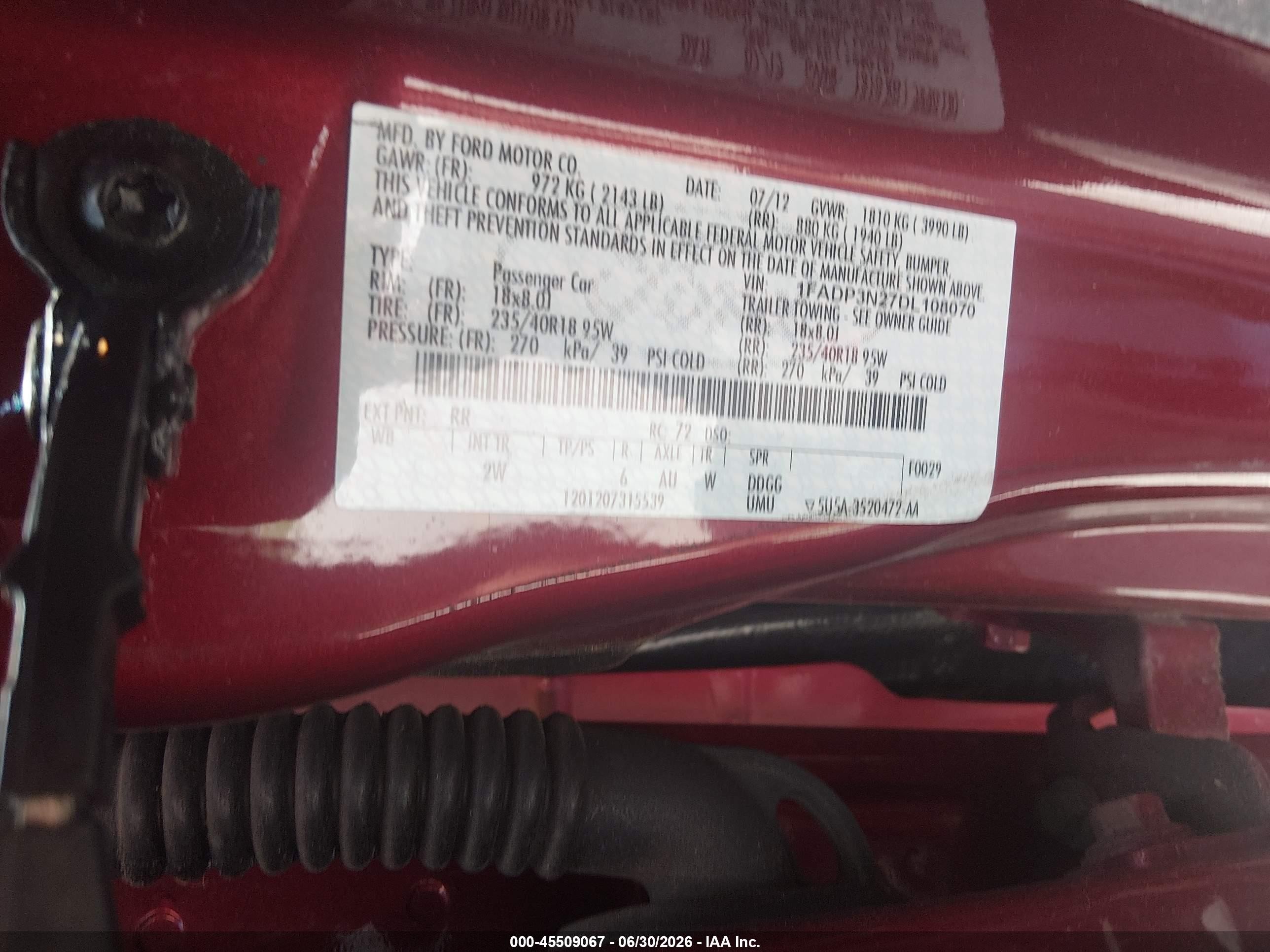 2013 Ford Focus Titanium Red vin: 1FADP3N27DL108070