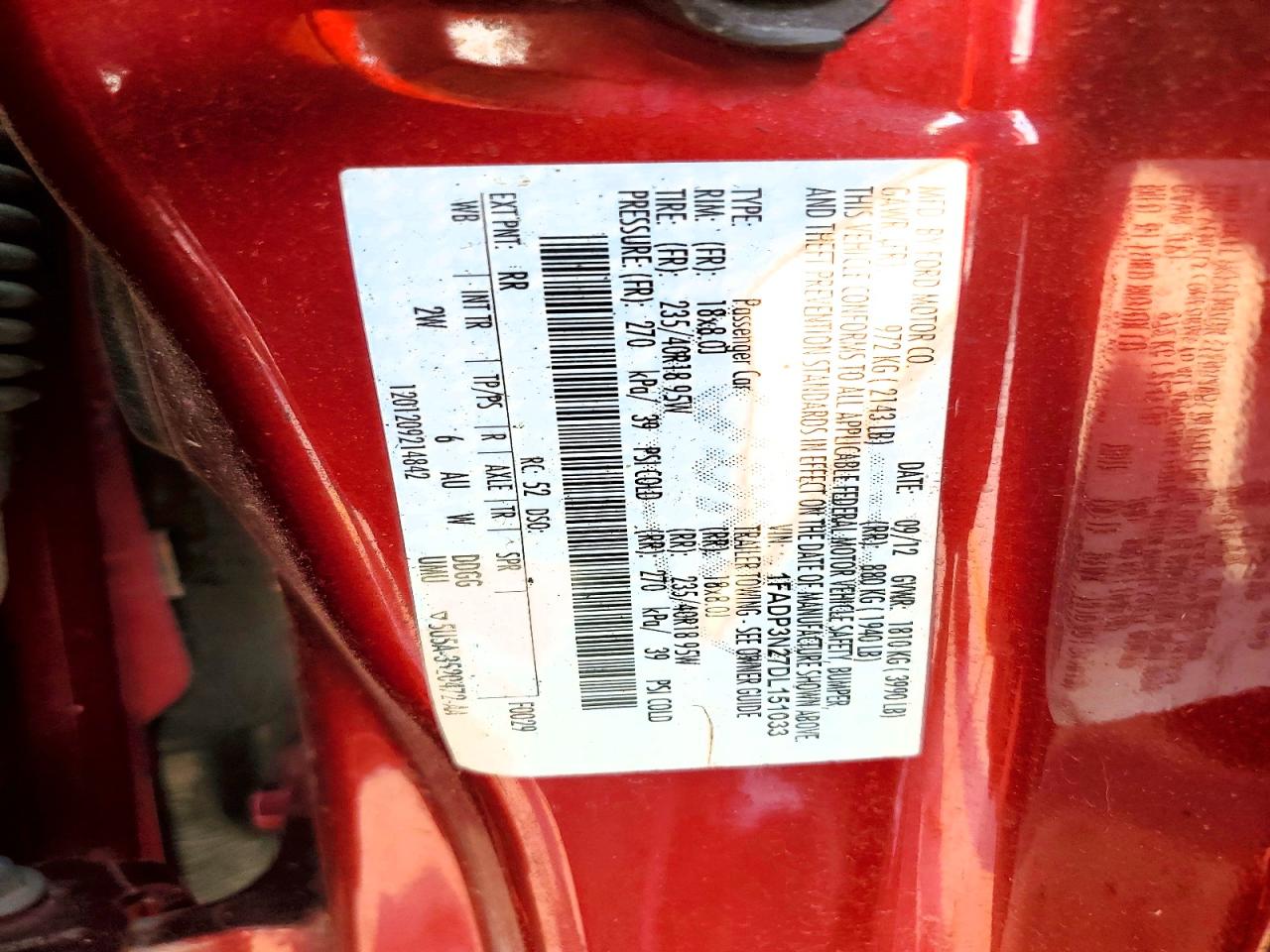 2013 Ford Focus Titanium Burgundy vin: 1FADP3N27DL151033