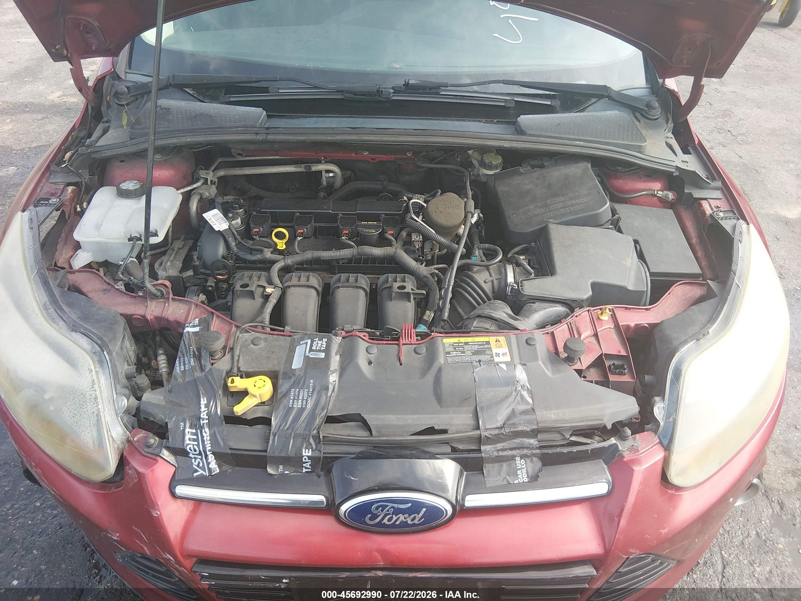 2014 Ford Focus Titanium Red vin: 1FADP3N27EL104473