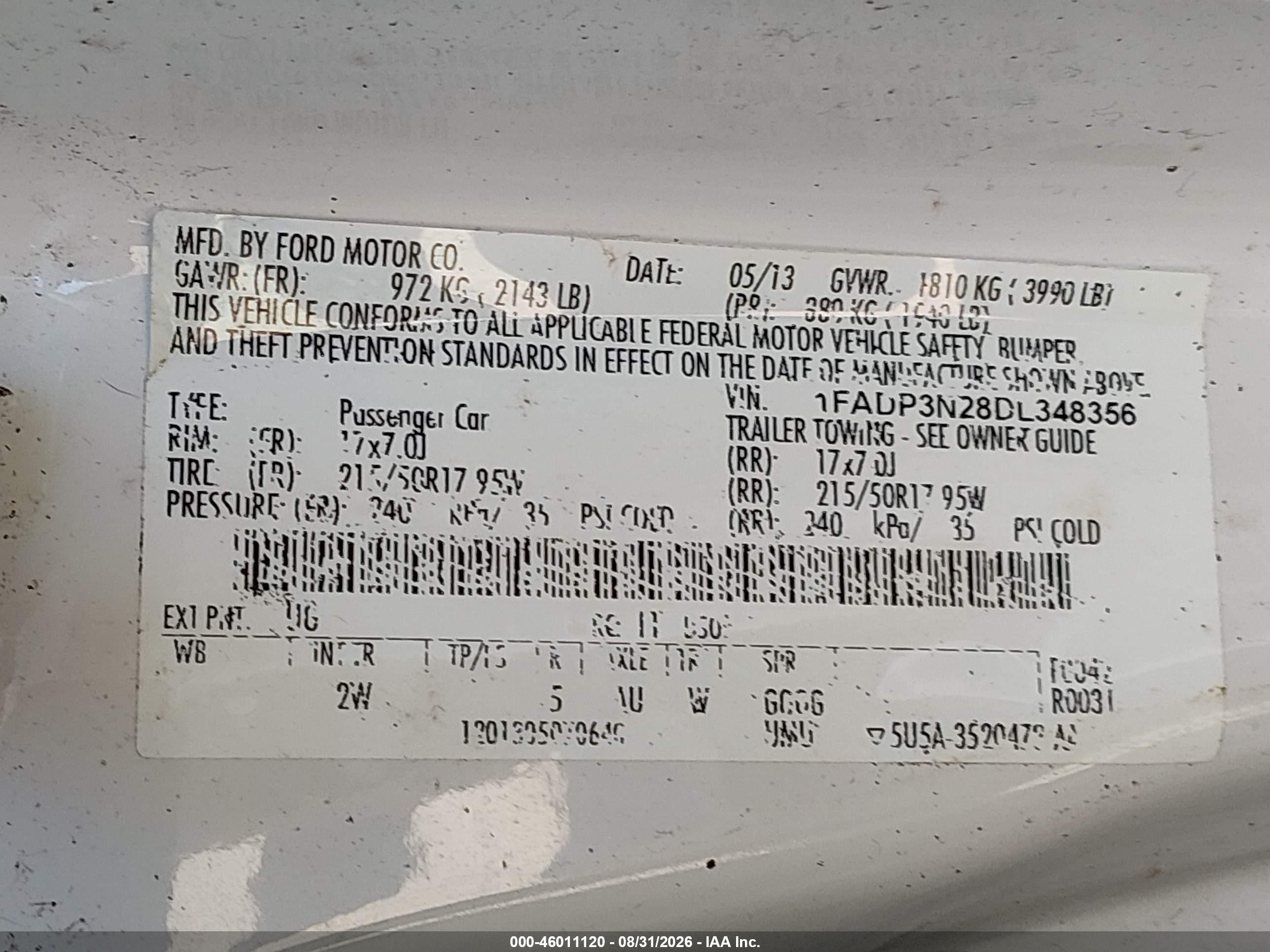 2013 Ford Focus Titanium Белый vin: 1FADP3N28DL348356