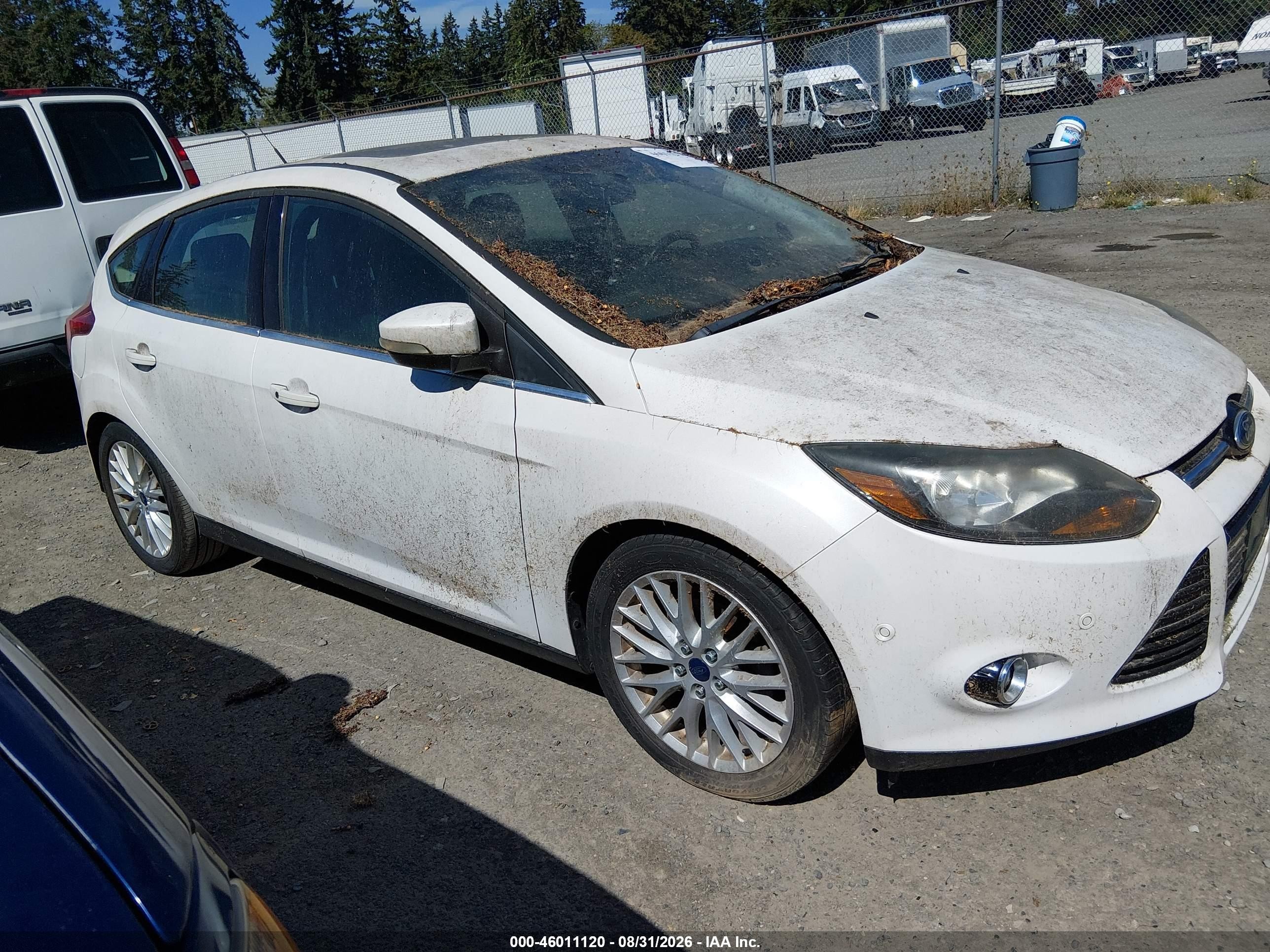 2013 Ford Focus Titanium Белый vin: 1FADP3N28DL348356
