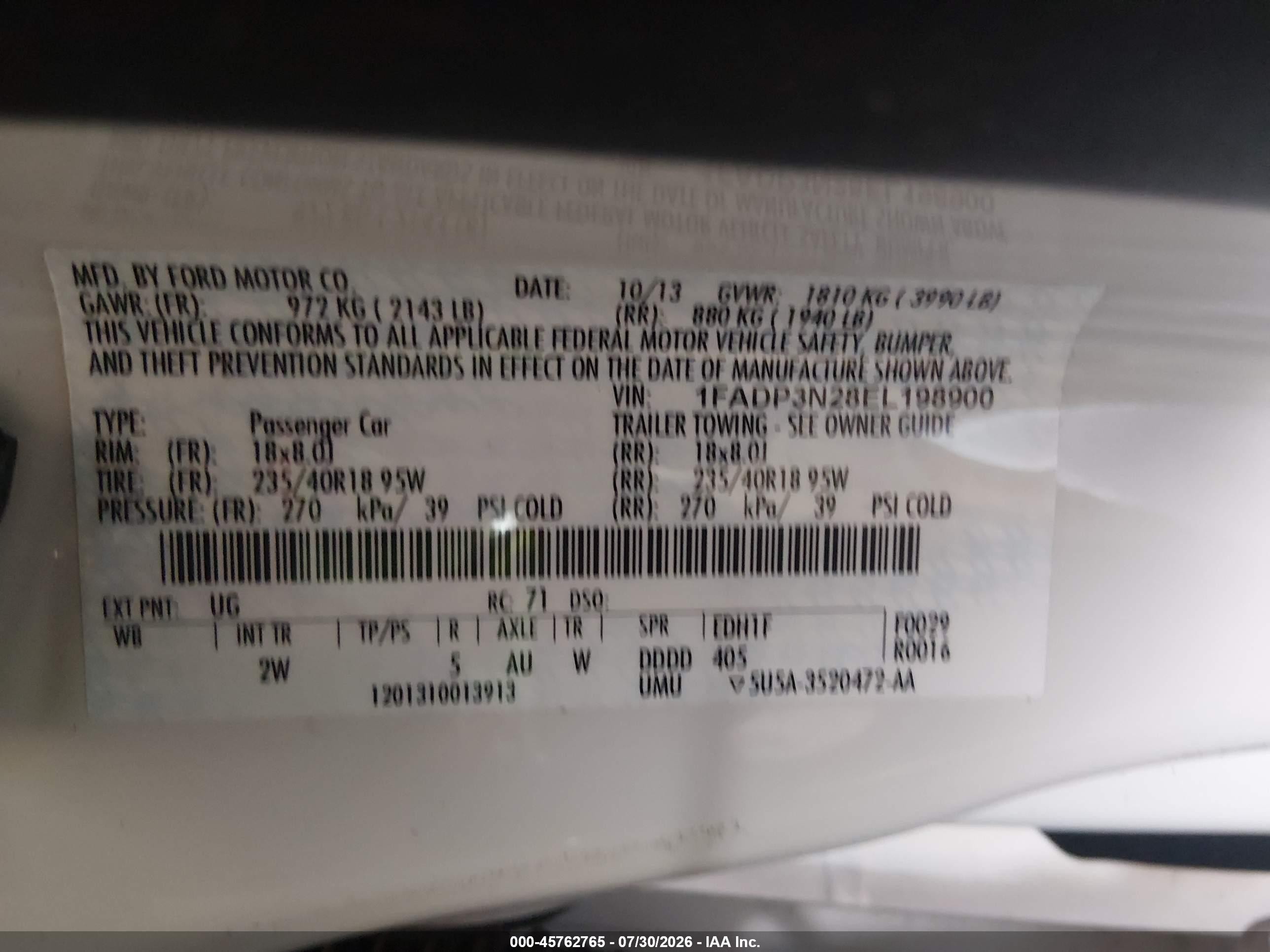 2014 Ford Focus Titanium White vin: 1FADP3N28EL198900