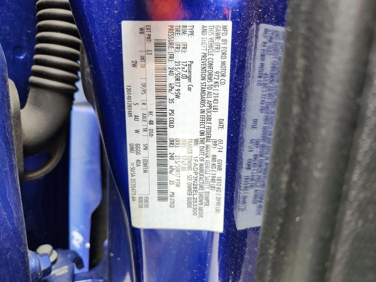 2014 Ford Focus Titanium Синий vin: 1FADP3N28EL253300