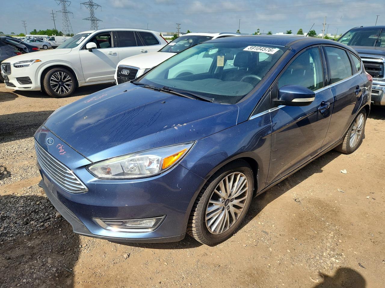 2018 Ford Focus Titanium Синий vin: 1FADP3N28JL285562